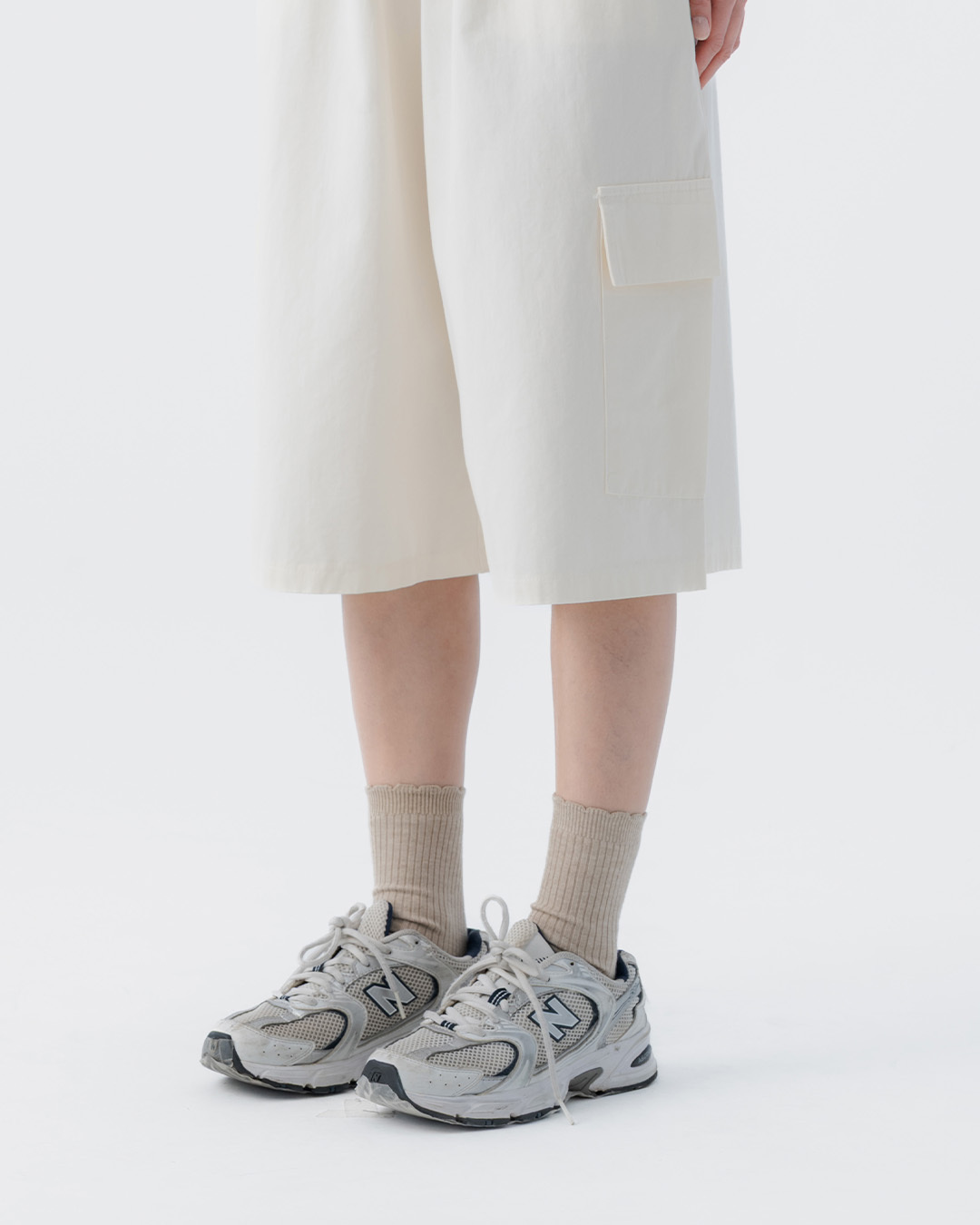 Plain ribbed lace mid-calf socks, available in four colors【07110612】in stock+pre-order