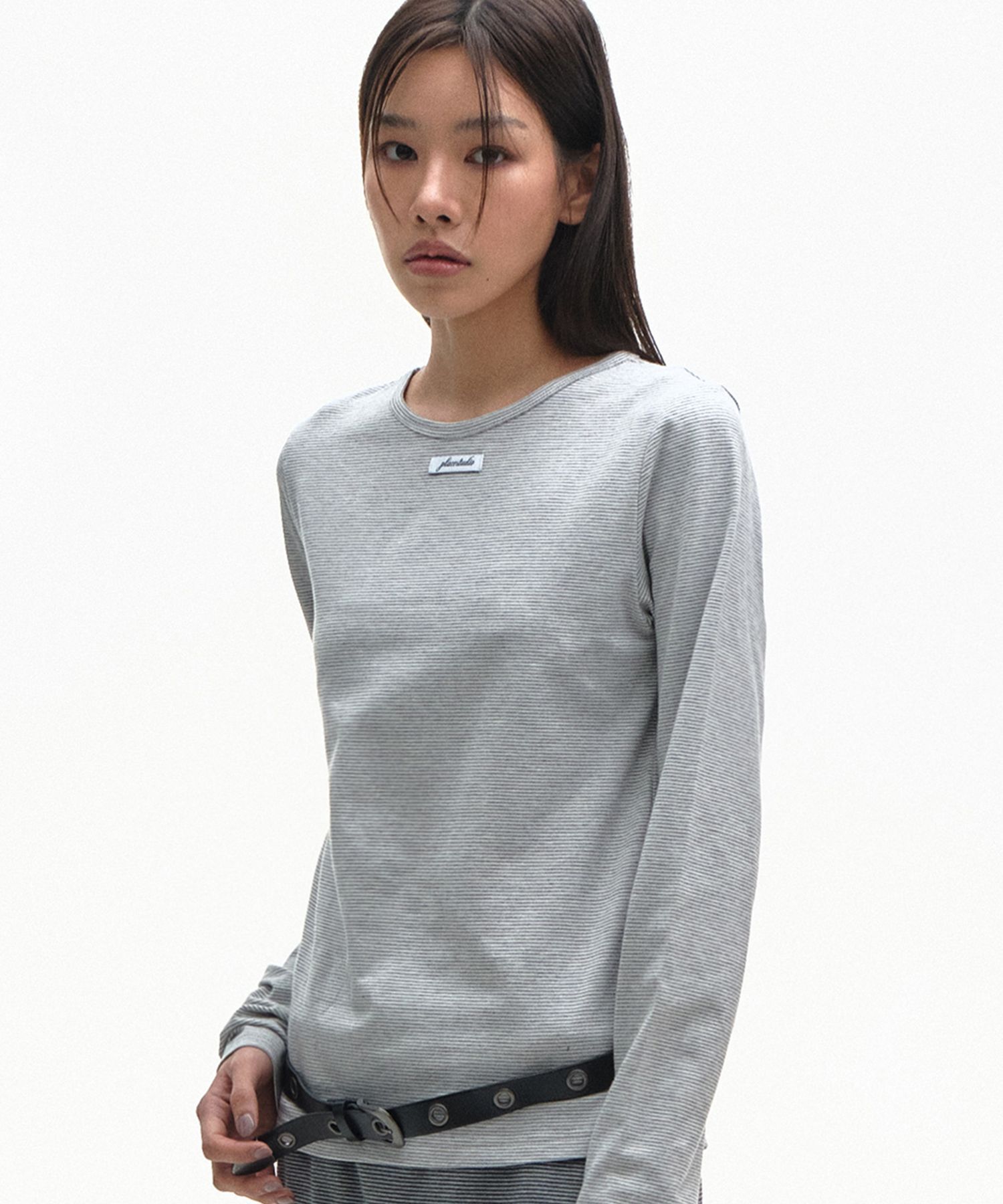PLACE STUDIO 基本款橫條紋外標柔軟女款長袖T恤 26S7771304