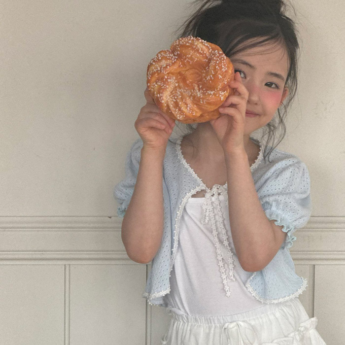 正韓夏NINIBELLO 兩色小花滾邊罩衫