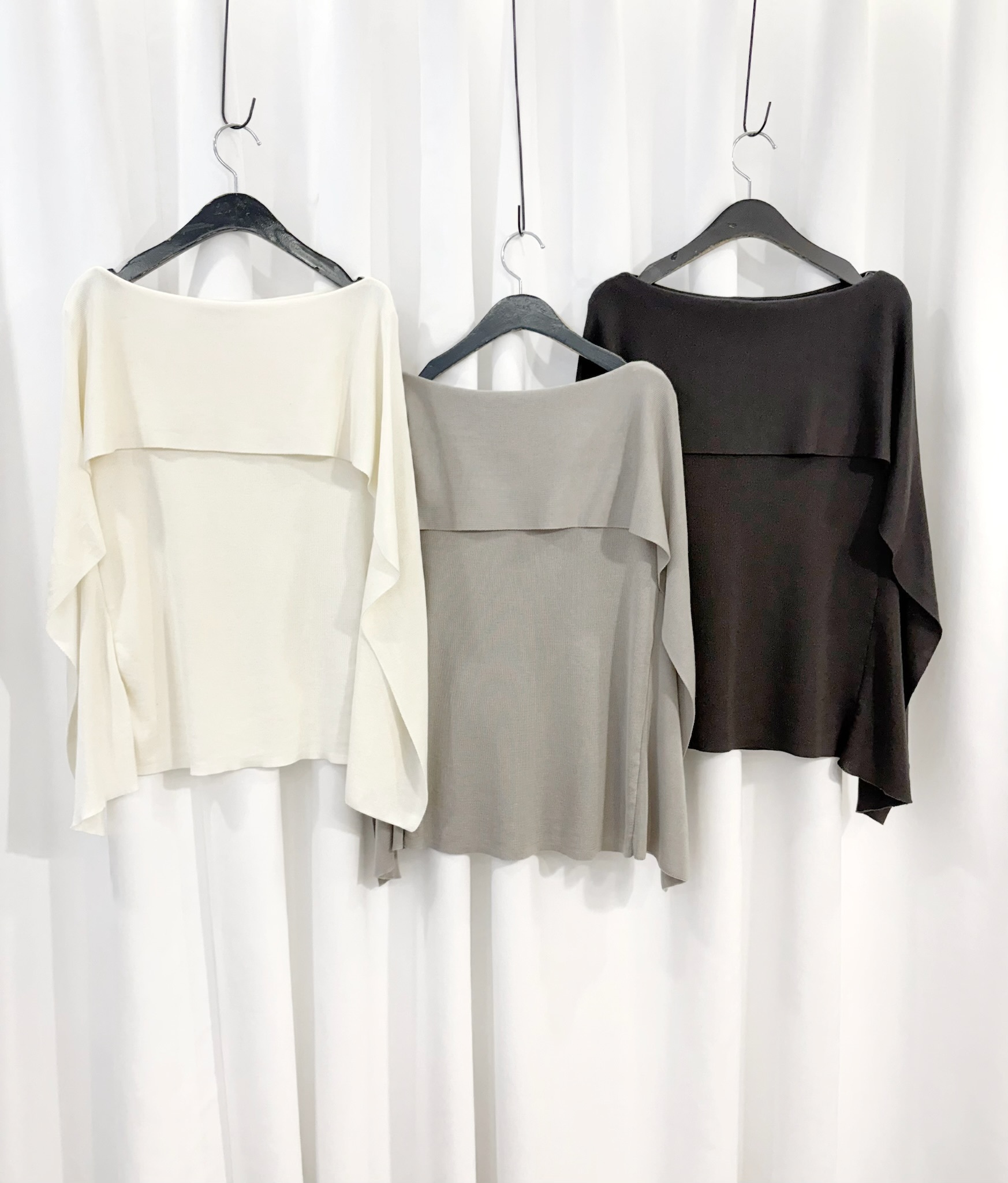 優雅美人!斗篷領片針織上衣