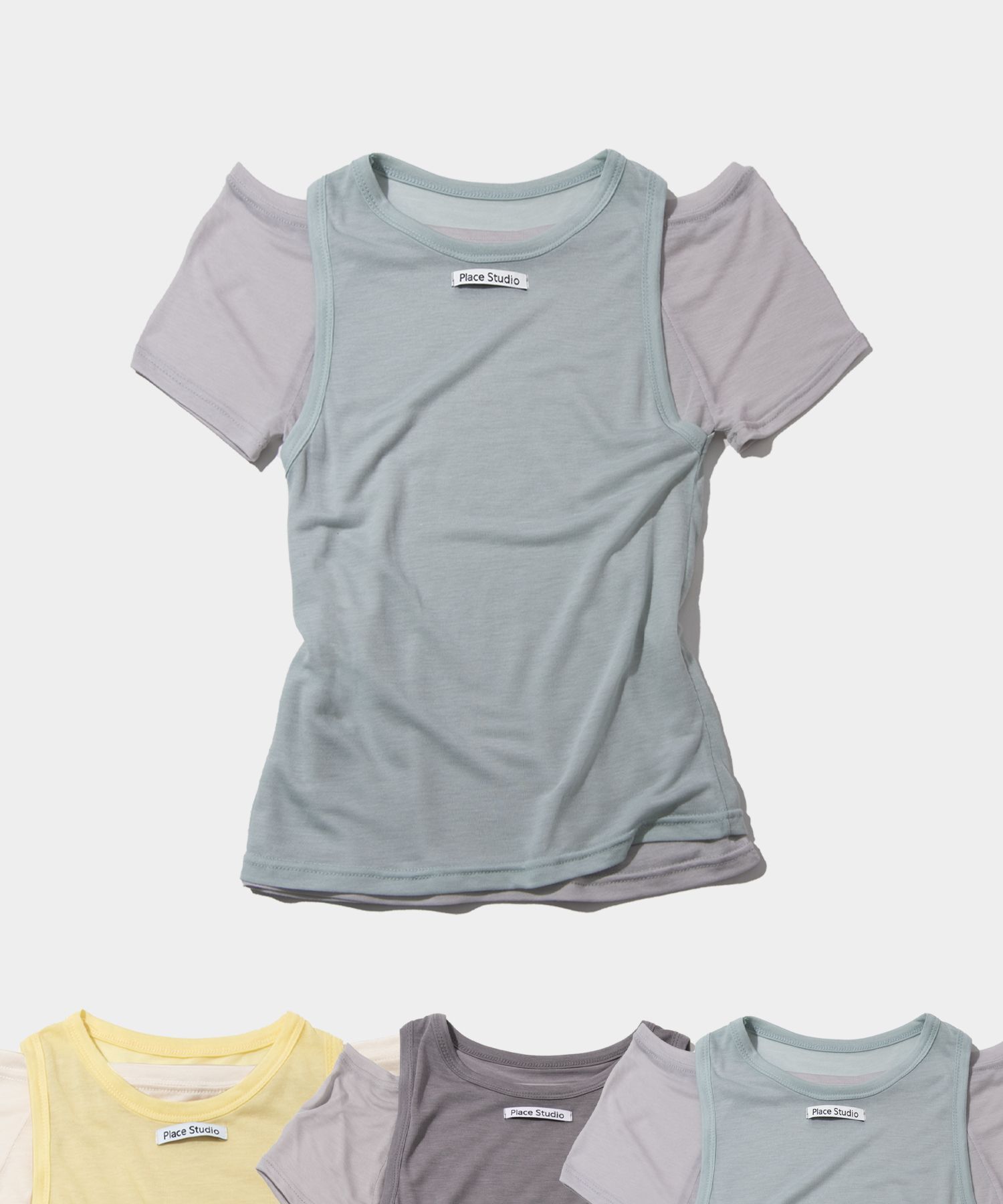 PLACE STUDIO 透視感露肩兩件式上衣 25S777185