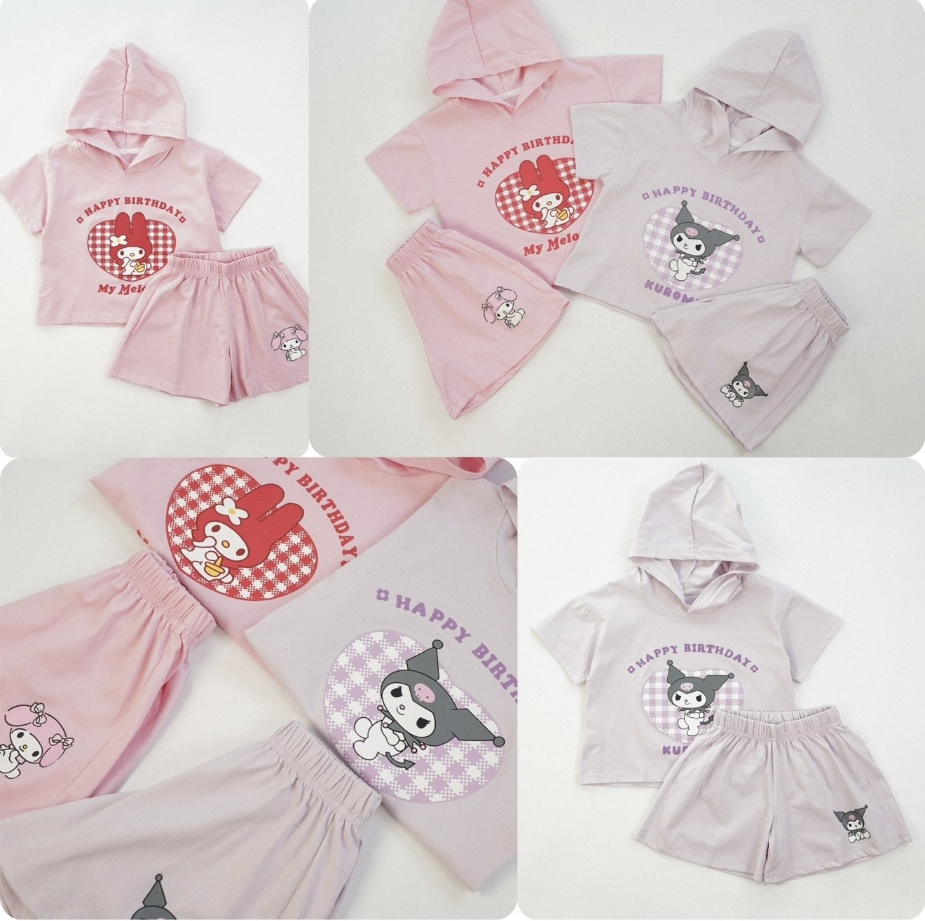 兒童Mel*ody / Kur*omi 連帽短袖套裝 - 2600198