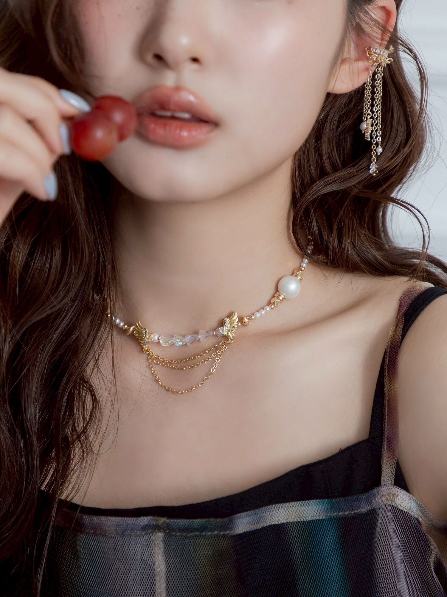 移動城堡。MUCHAT手作14+18KGP水晶珍珠翅膀項鍊