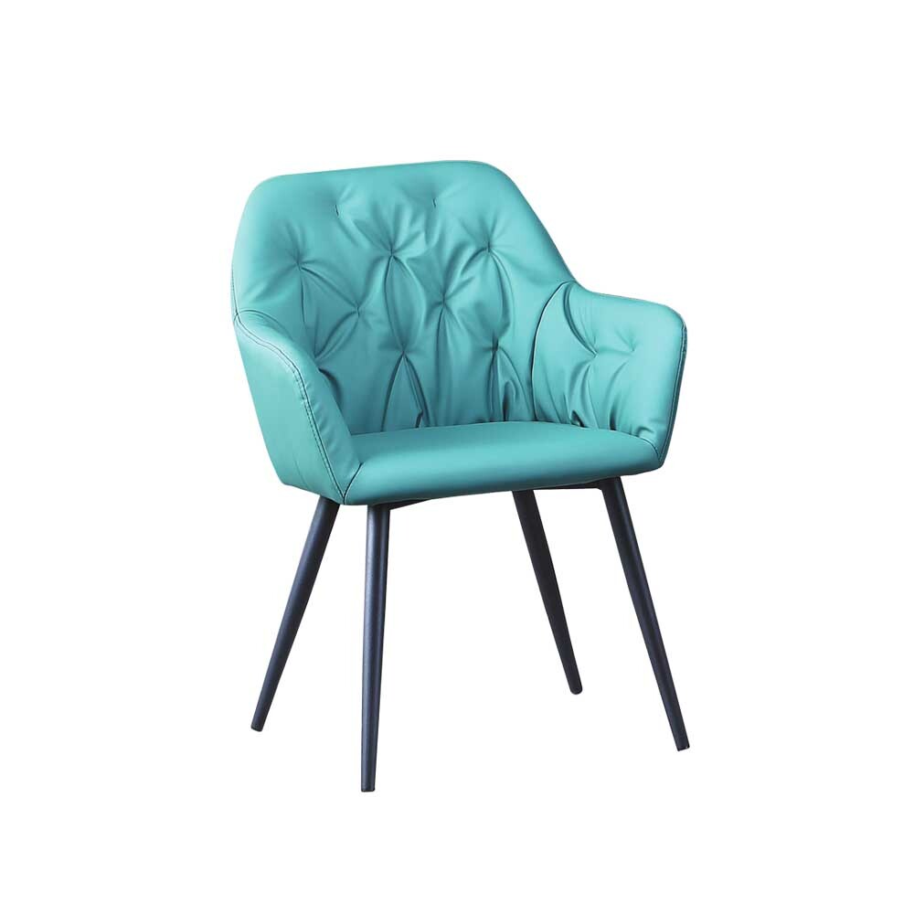 柏蒂家居-諾維奇皮革扶手餐椅/休閒洽談椅-二入組合(兩色可選-綠色/灰色)