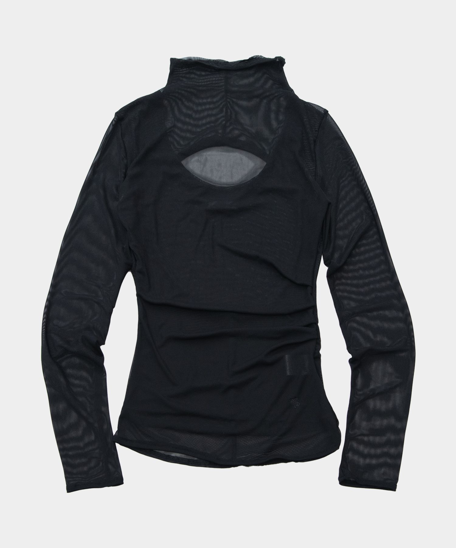 PLACE STUDIO 網紗抽褶後開叉背心疊穿半高領長袖上衣 26S7771308