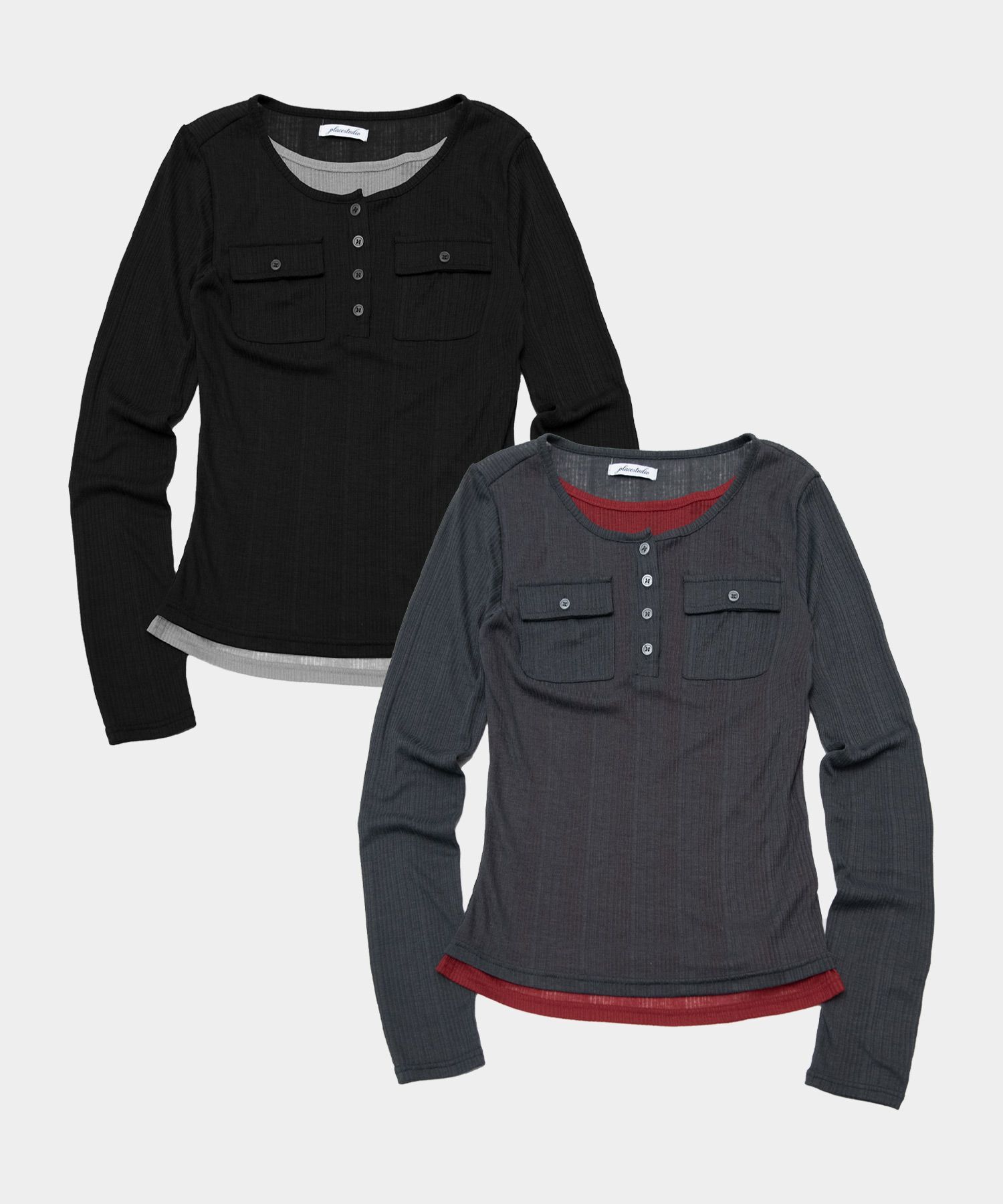 PLACE STUDIO 簡約撞色多口袋長袖上衣 26S7771438