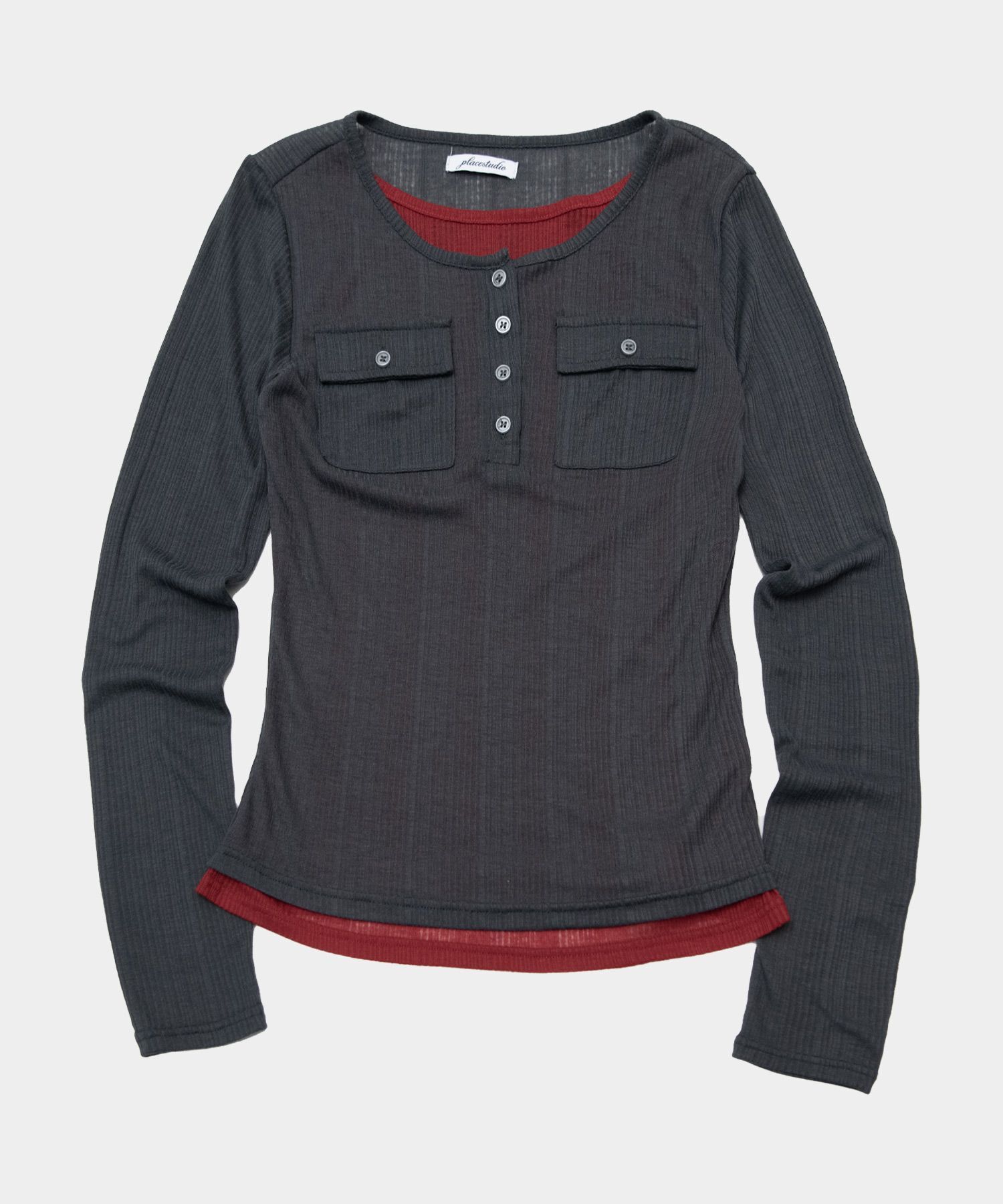 PLACE STUDIO 簡約撞色多口袋長袖上衣 26S7771438