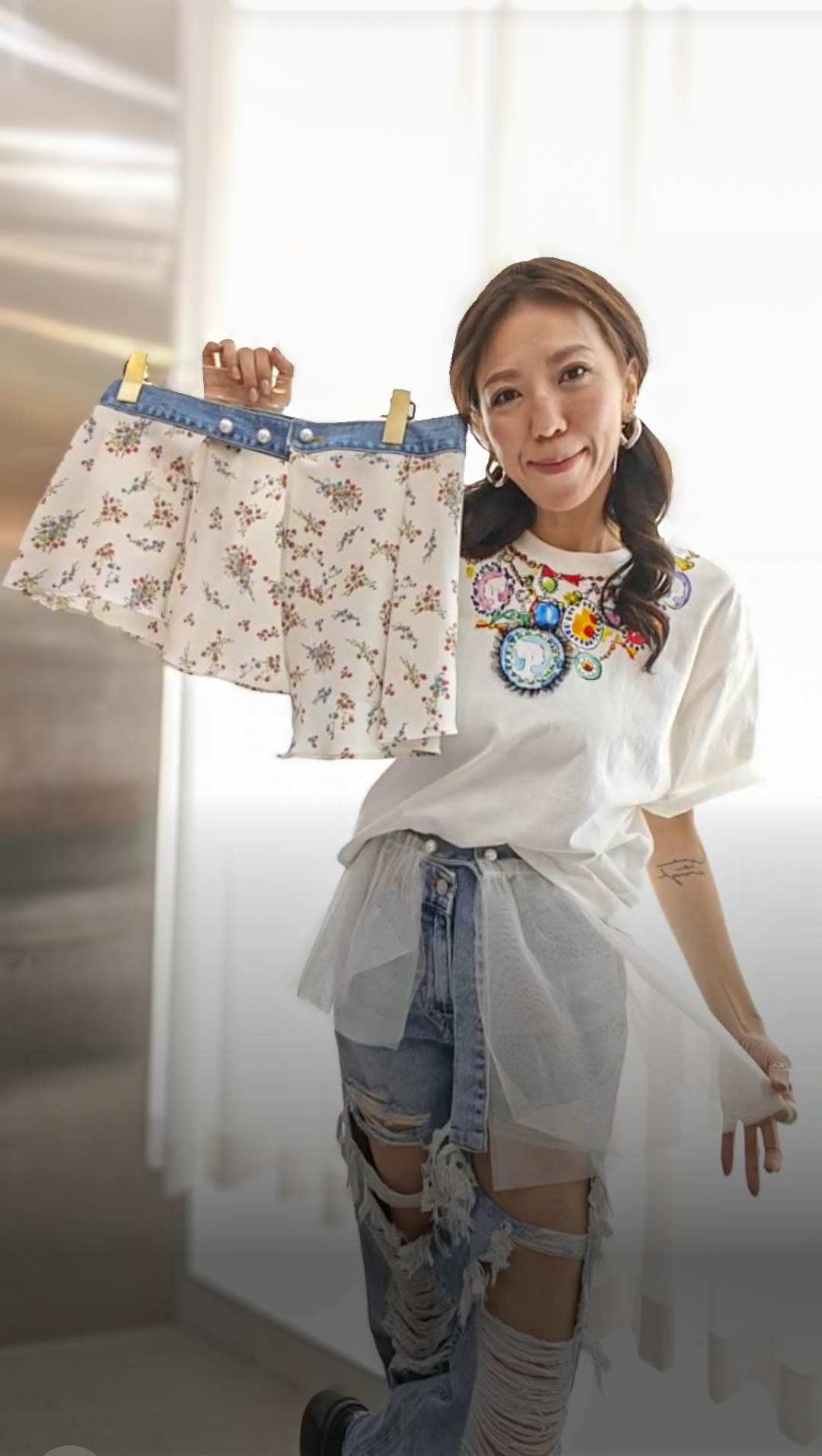 🎈K8767  ▶️破破牛仔褲 (MM穿S)👉S(W:27cm H:37cm) M(W:28cm H:38cm) L(W:29cm H:39cm) L:cm