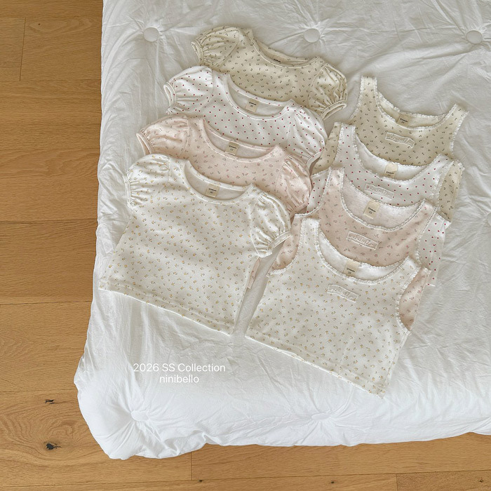 正韓夏NINIBELLO 四色1+1碎花愛心上衣