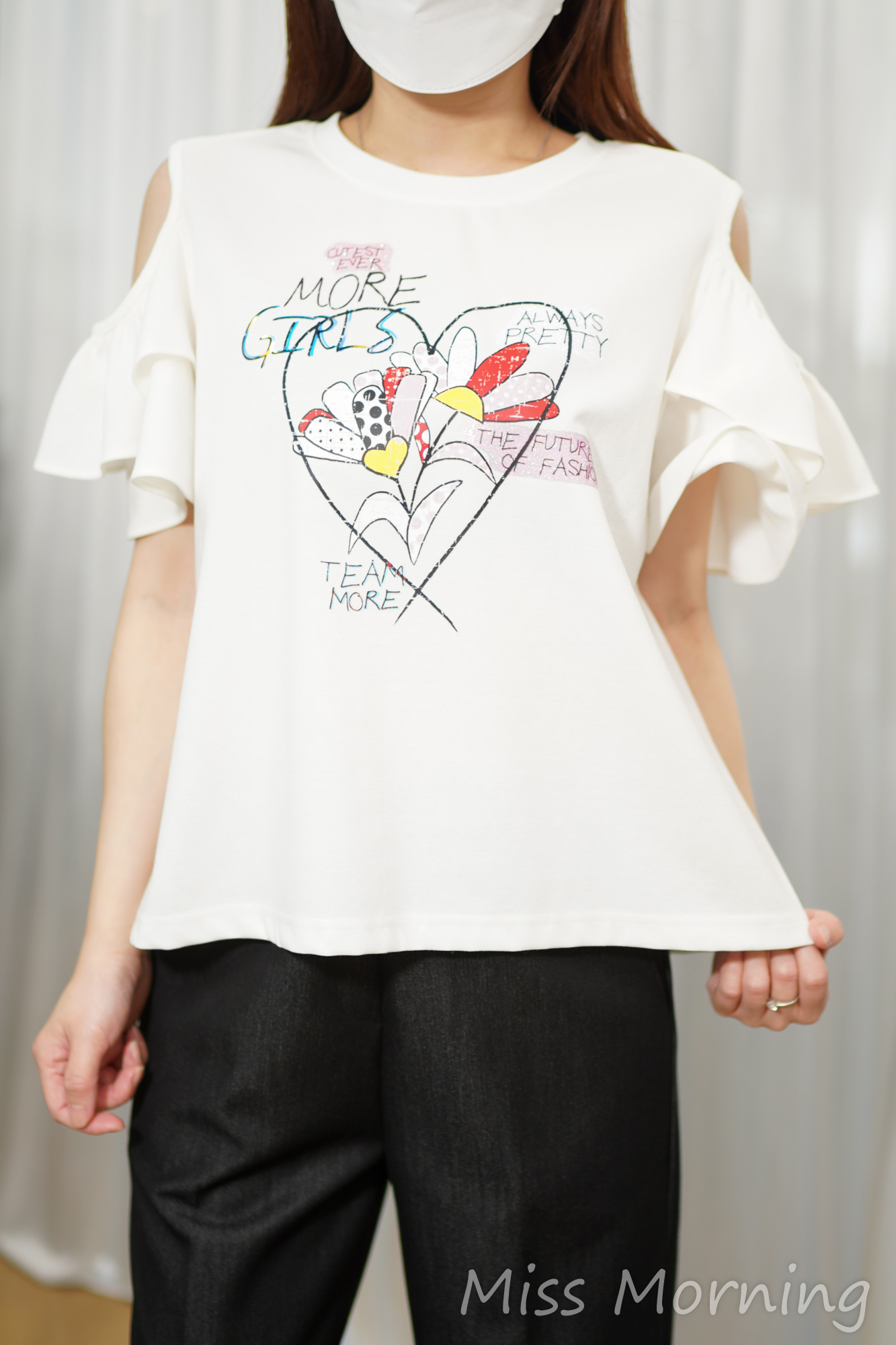 幻彩圖案露肩款上衣(15144)