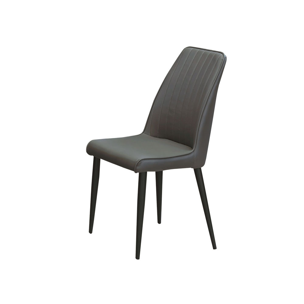 柏蒂家居-羅捷灰色霧面皮餐椅/休閒洽談椅