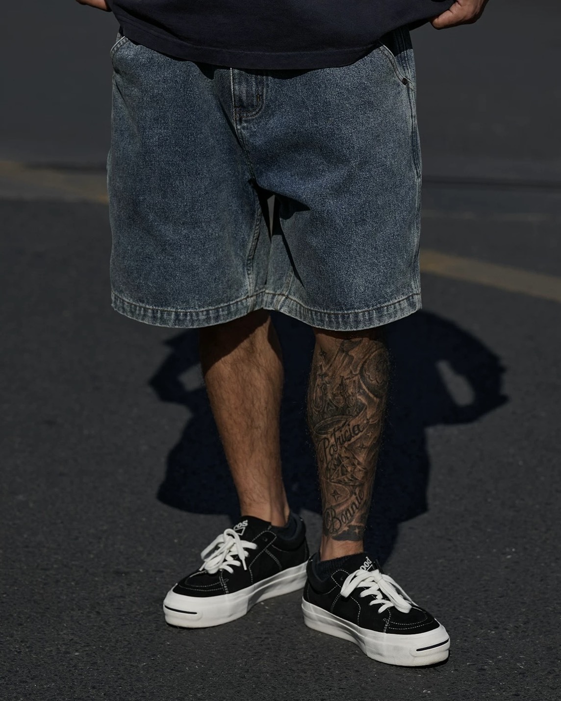 #預購 Broshood 26SS 日系寬鬆 復古水洗做舊 14.5盎司 牛仔工裝短褲 五分褲