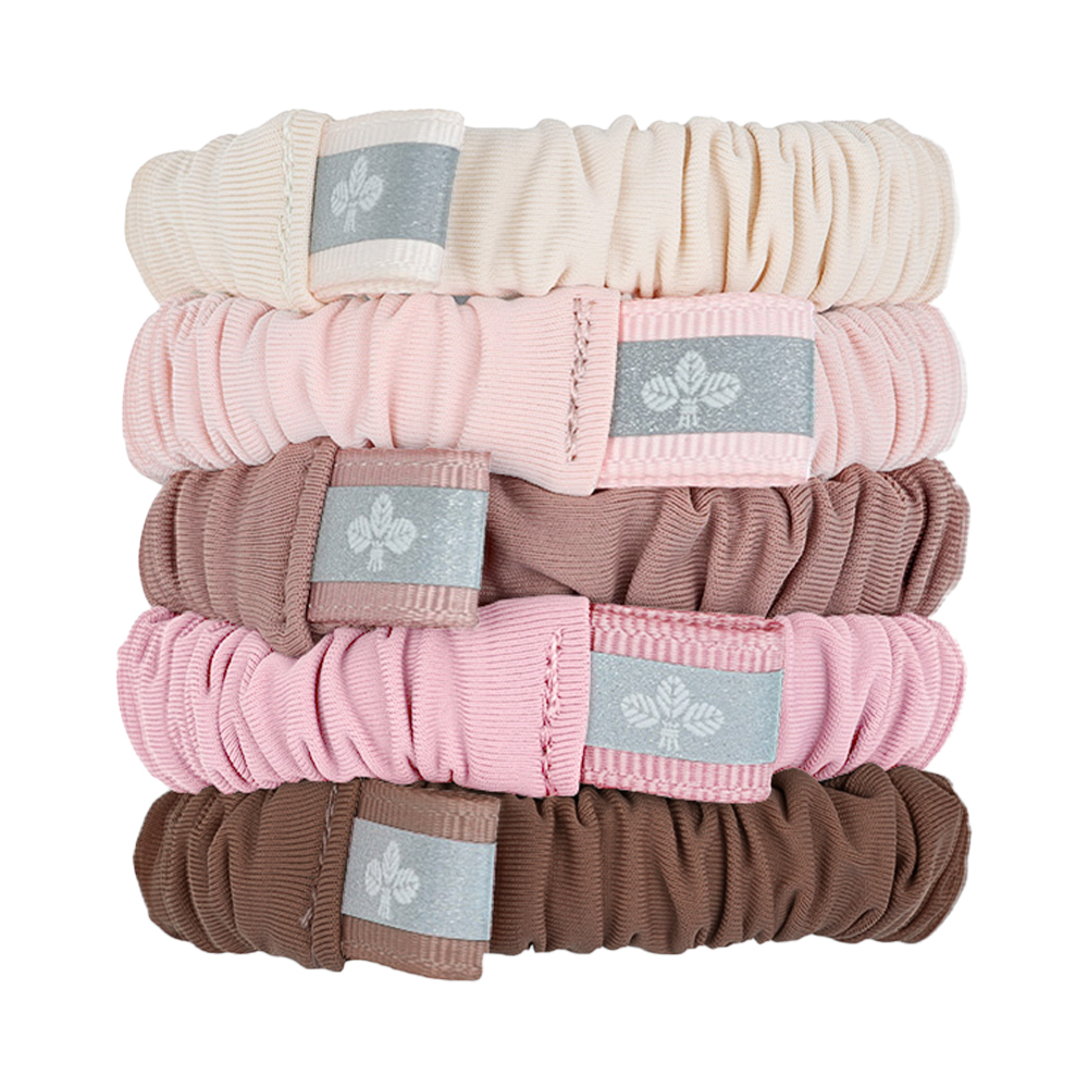 L. ERICKSON 細褶運動髮圈-5入〈腮紅粉〉