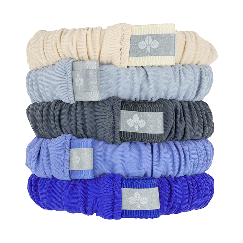 L. ERICKSON 細褶運動髮圈-5入〈雅典藍〉