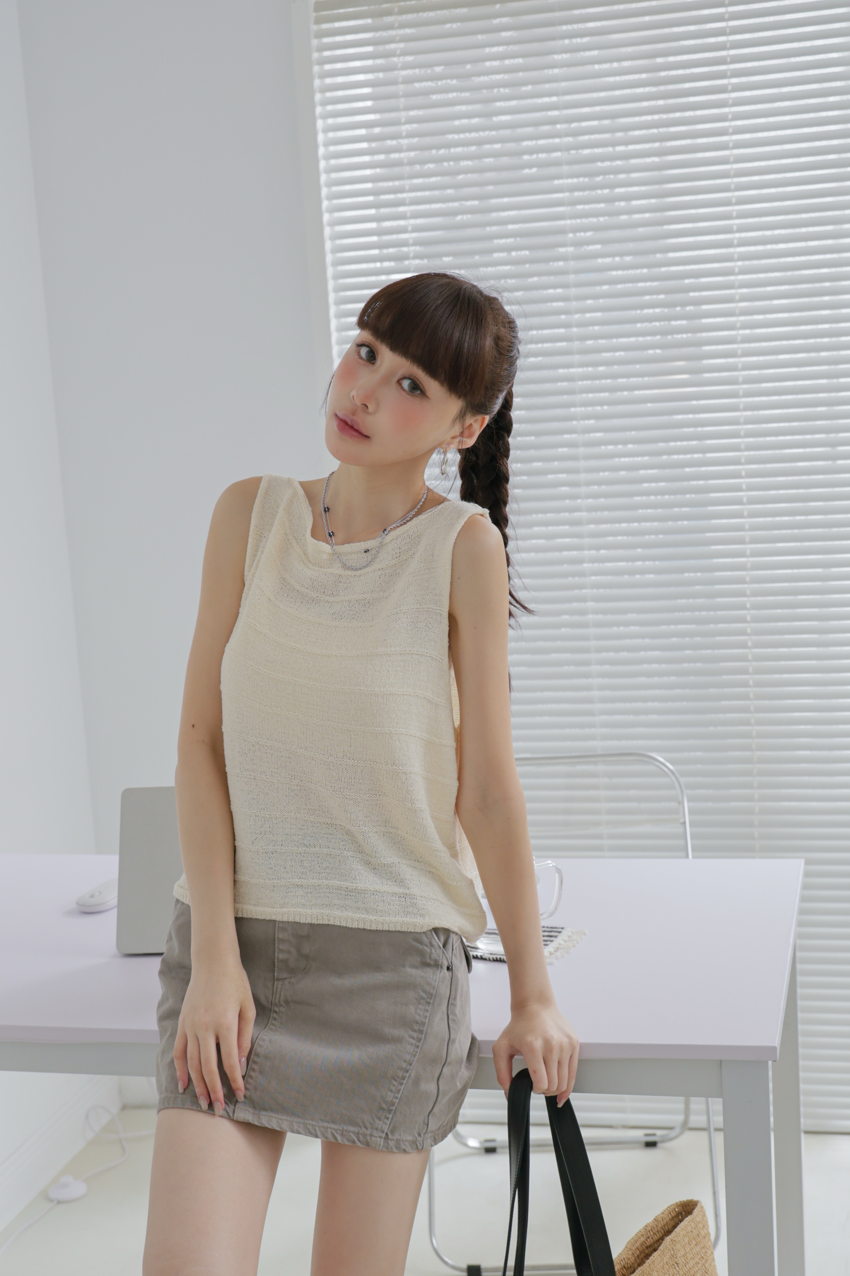 捲捲邊針織背心 P52