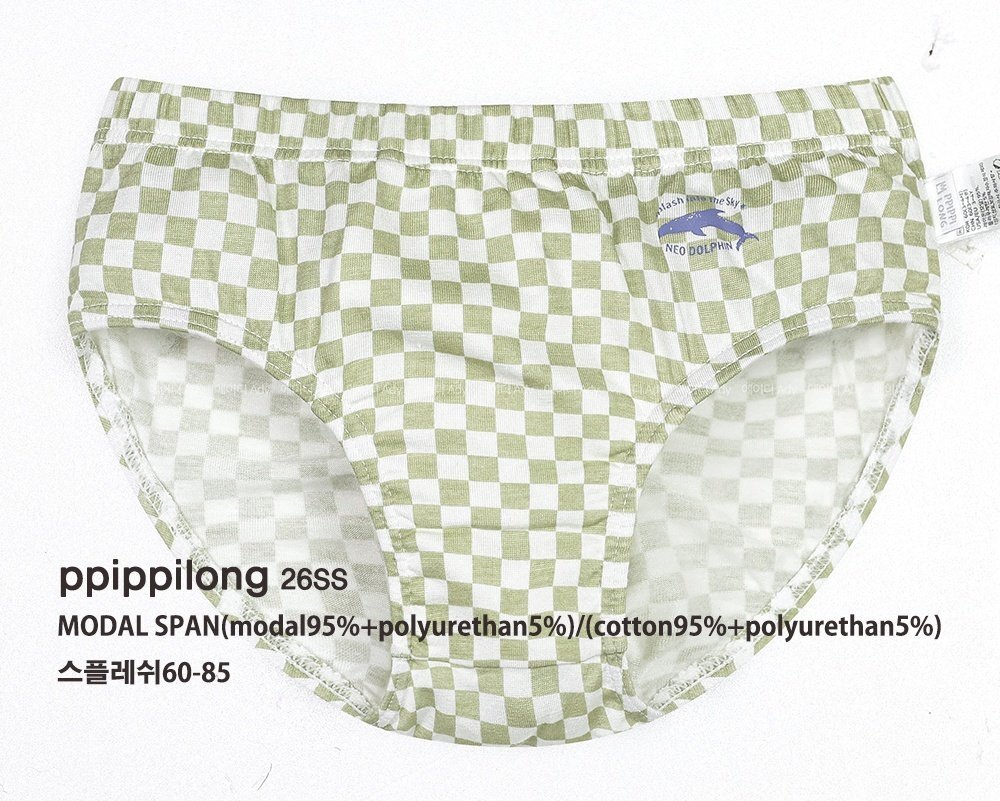 正韓Ppippilong 舒服第一男寶棋盤格鯊魚內褲(三角/四角)(1入)