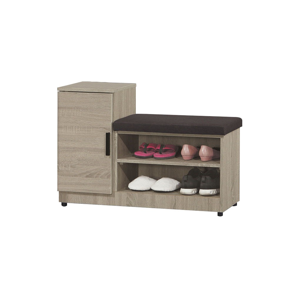 柏蒂家居-蓋伊3尺一門開放式坐式鞋櫃/座鞋櫃/穿鞋椅
