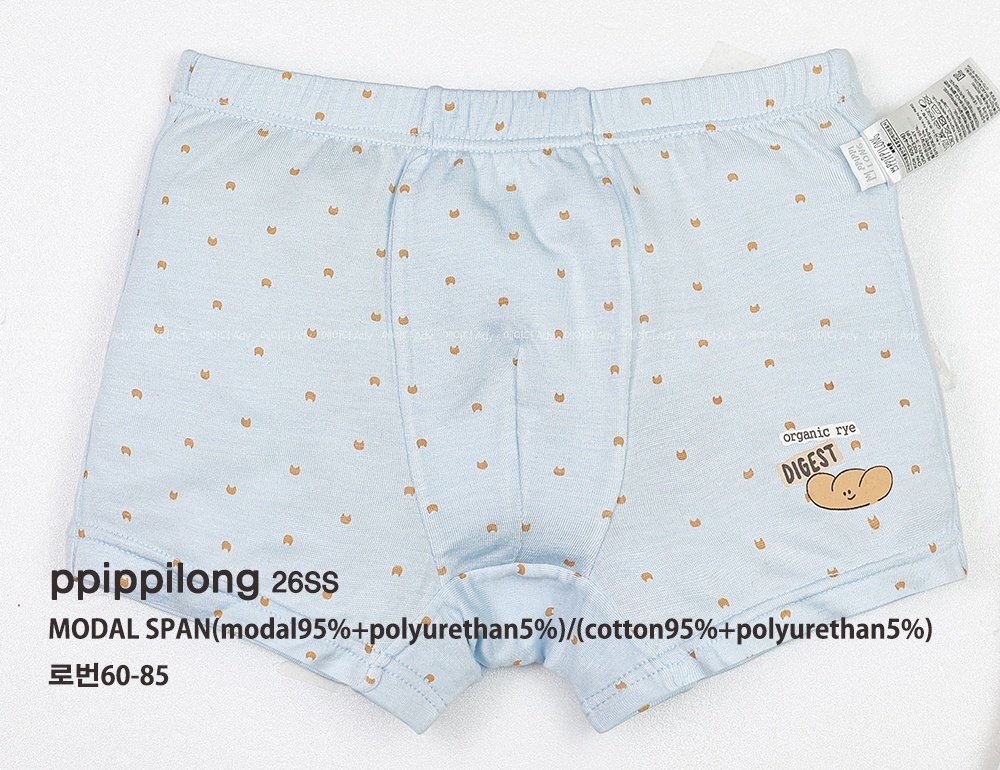 正韓Ppippilong 舒服第一男寶可頌麵包內褲(三角/四角)(1入)