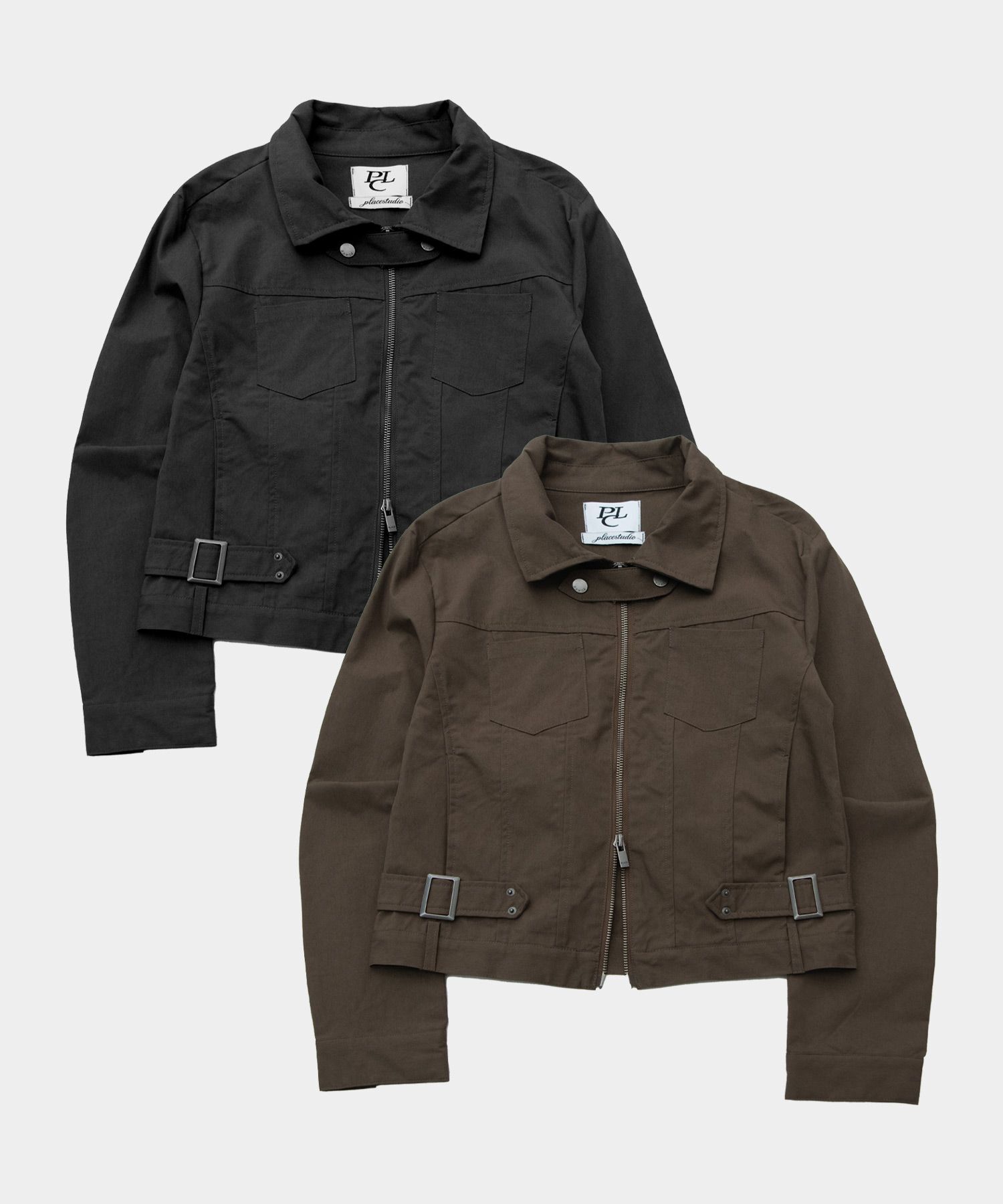 PLACE STUDIO 鉚釘腰帶修身飛行夾克 26S7771378
