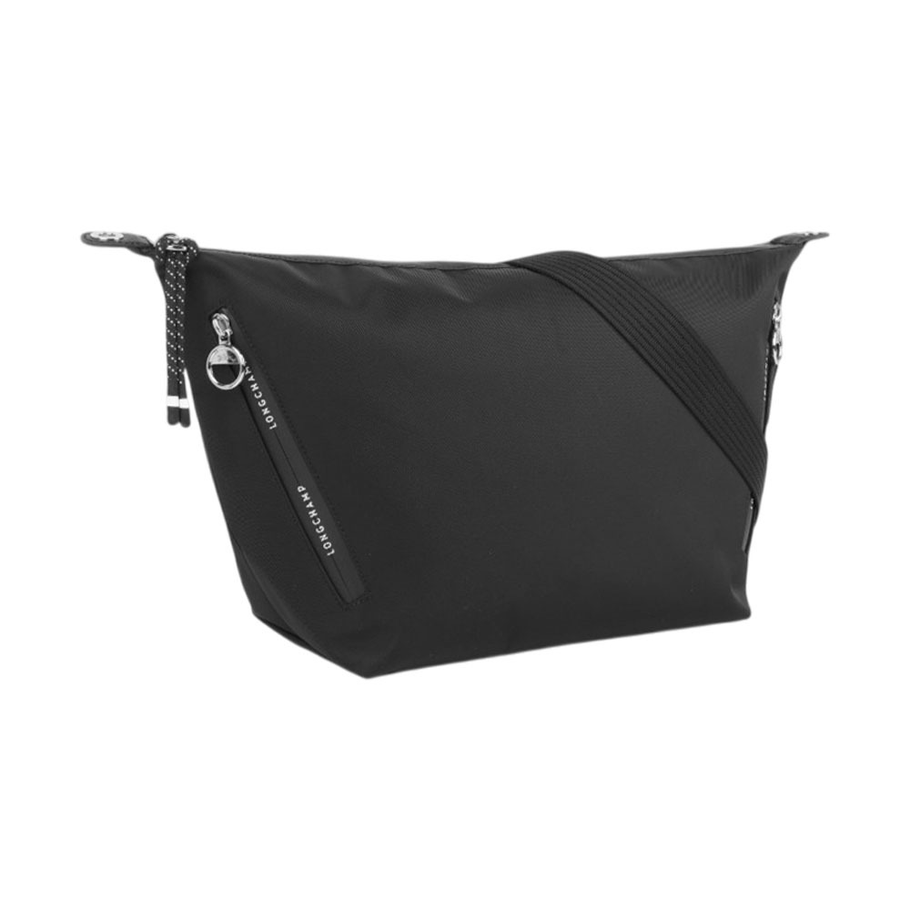 【Longchamp】Le Pliage Energy M 彎月斜背包(黑色)