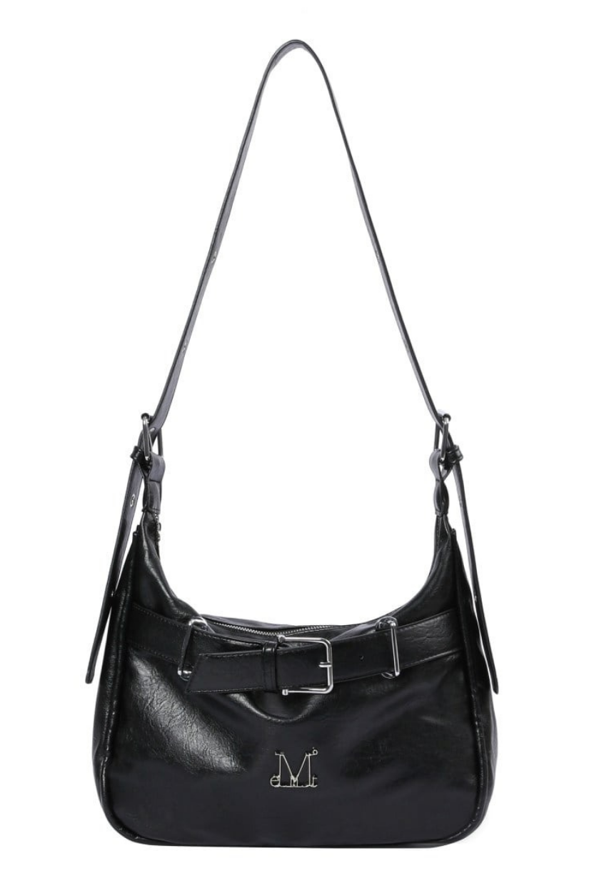 【 4/19收單 】MUCENT MONIC 金屬Logo皮帶扣飾皮革肩背包 韓國