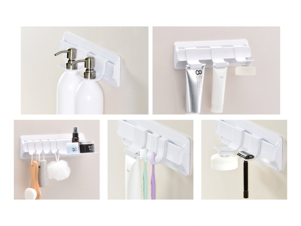 《HUBATH PLUS》 日本製懸浮磁吸式浴室收納架(瓶罐架×3)