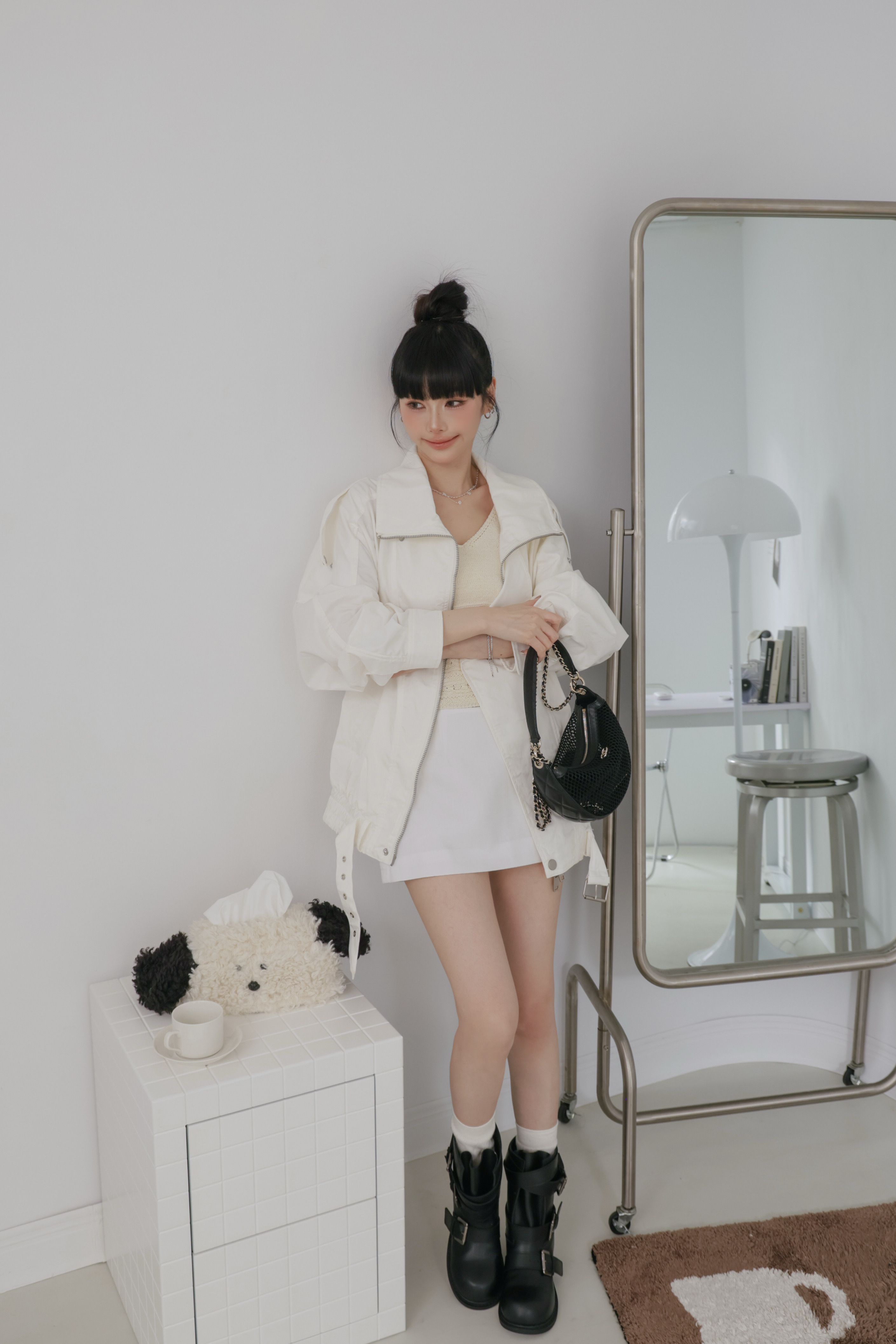 俐落時髦騎士風衣外套 P38