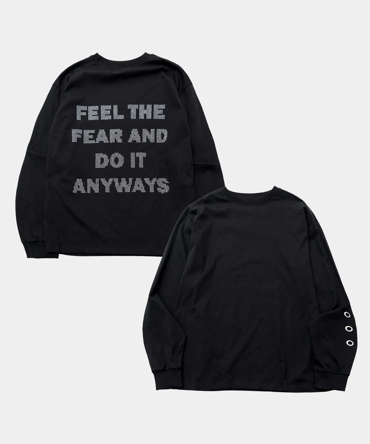 PLACE STUDIO 珠飾印花鏤空棉質寬鬆長袖T恤 26S7771307-4500