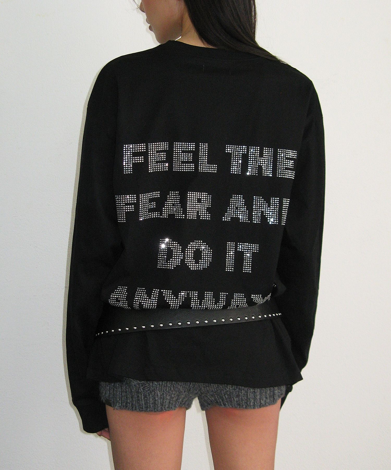 PLACE STUDIO 珠飾印花鏤空棉質寬鬆長袖T恤 26S7771307-4500