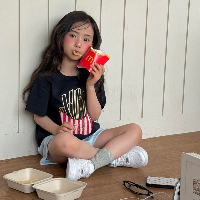 正韓夏NINIBELLO 親子裝_兩色薯條上衣