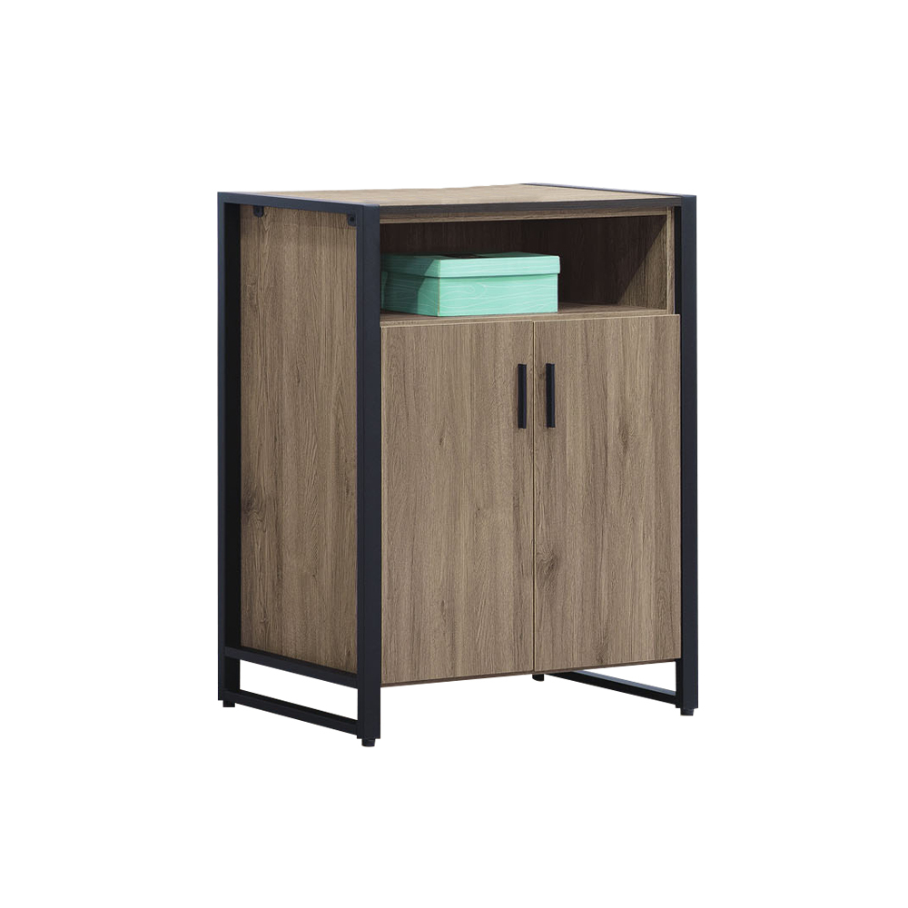 柏蒂家居-布加迪工業風2.8尺二門上開放式收納鞋櫃