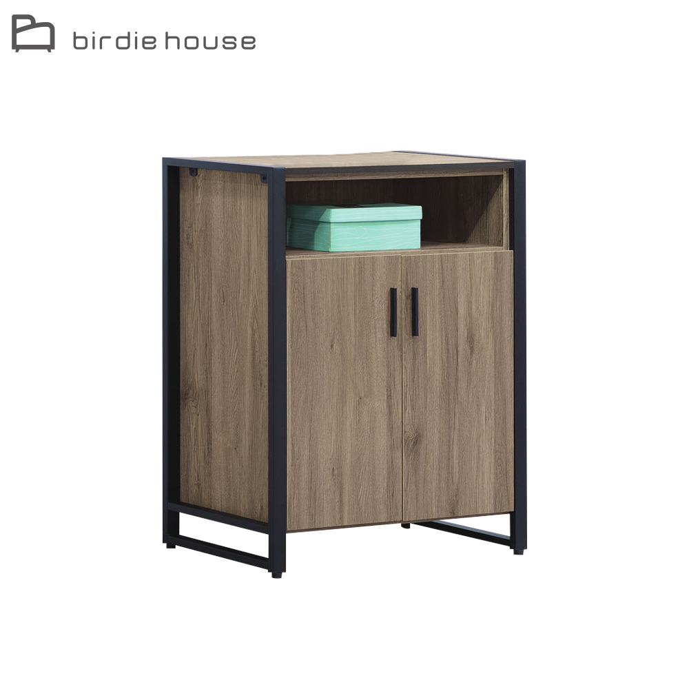 柏蒂家居-布加迪工業風2.8尺二門上開放式收納鞋櫃
