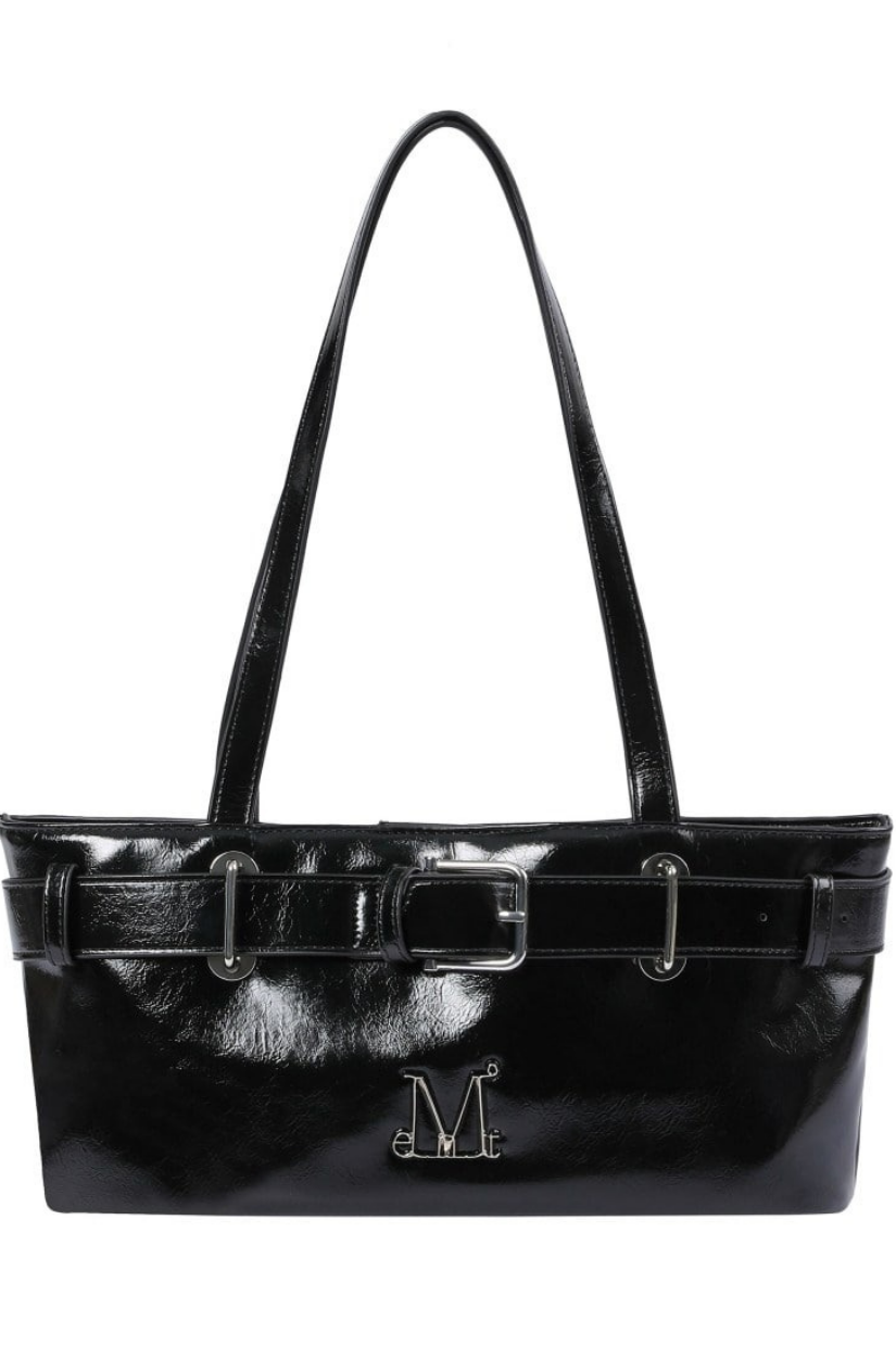 【 4/19收單 】MUCENT MONIC 金屬Logo皮帶扣飾皮革肩背包 韓國