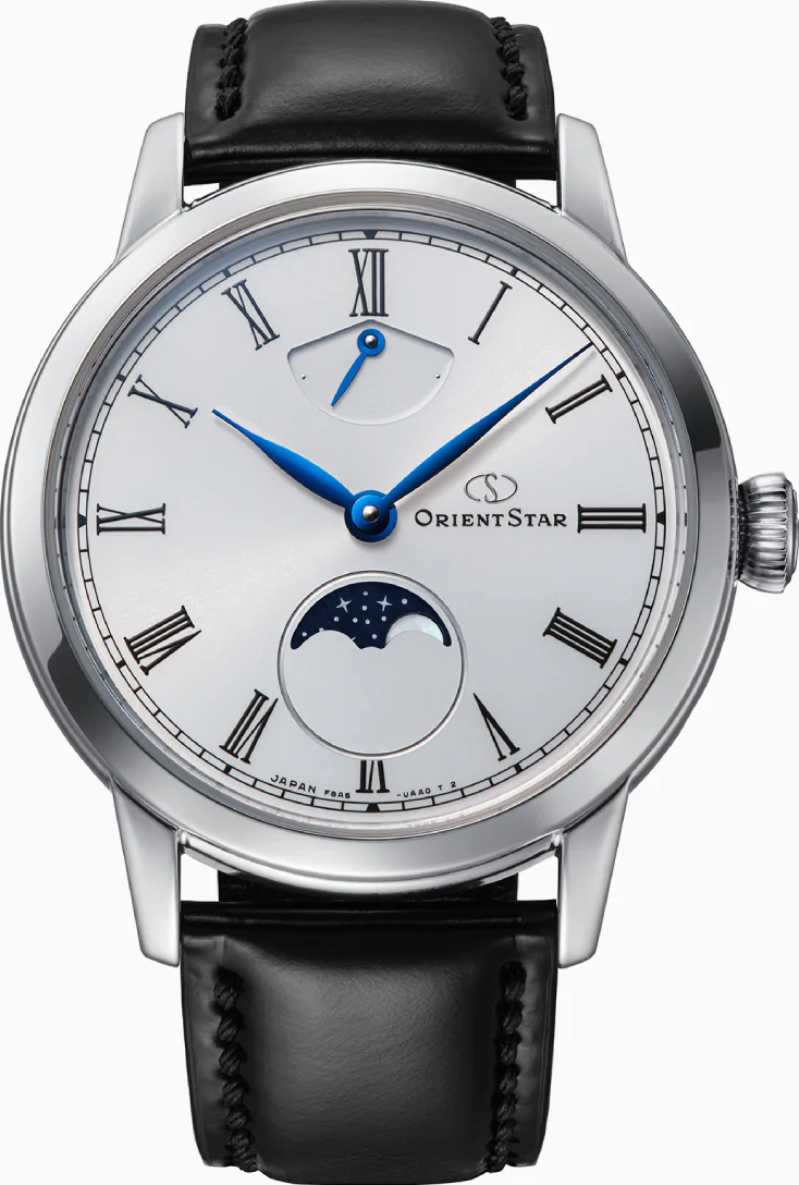萬年鐘錶 - 東方錶  ORIENT STAR  東方之星  M45 F8  限量版皎白月光面盤月相三日鍊機械錶 RE-BW0004S 錶徑 : 39.5mm