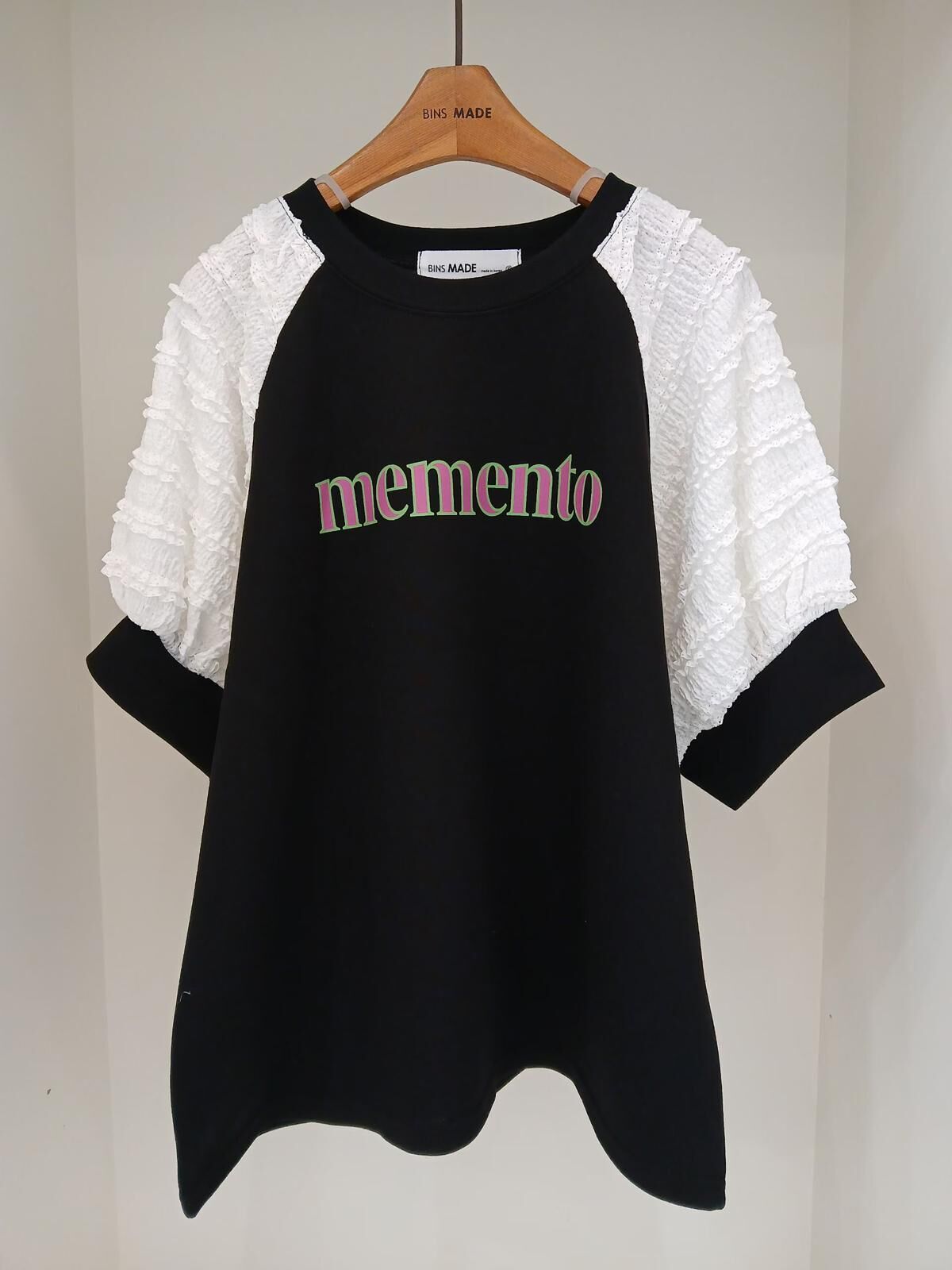 韓國高質拼lace袖top~.157J