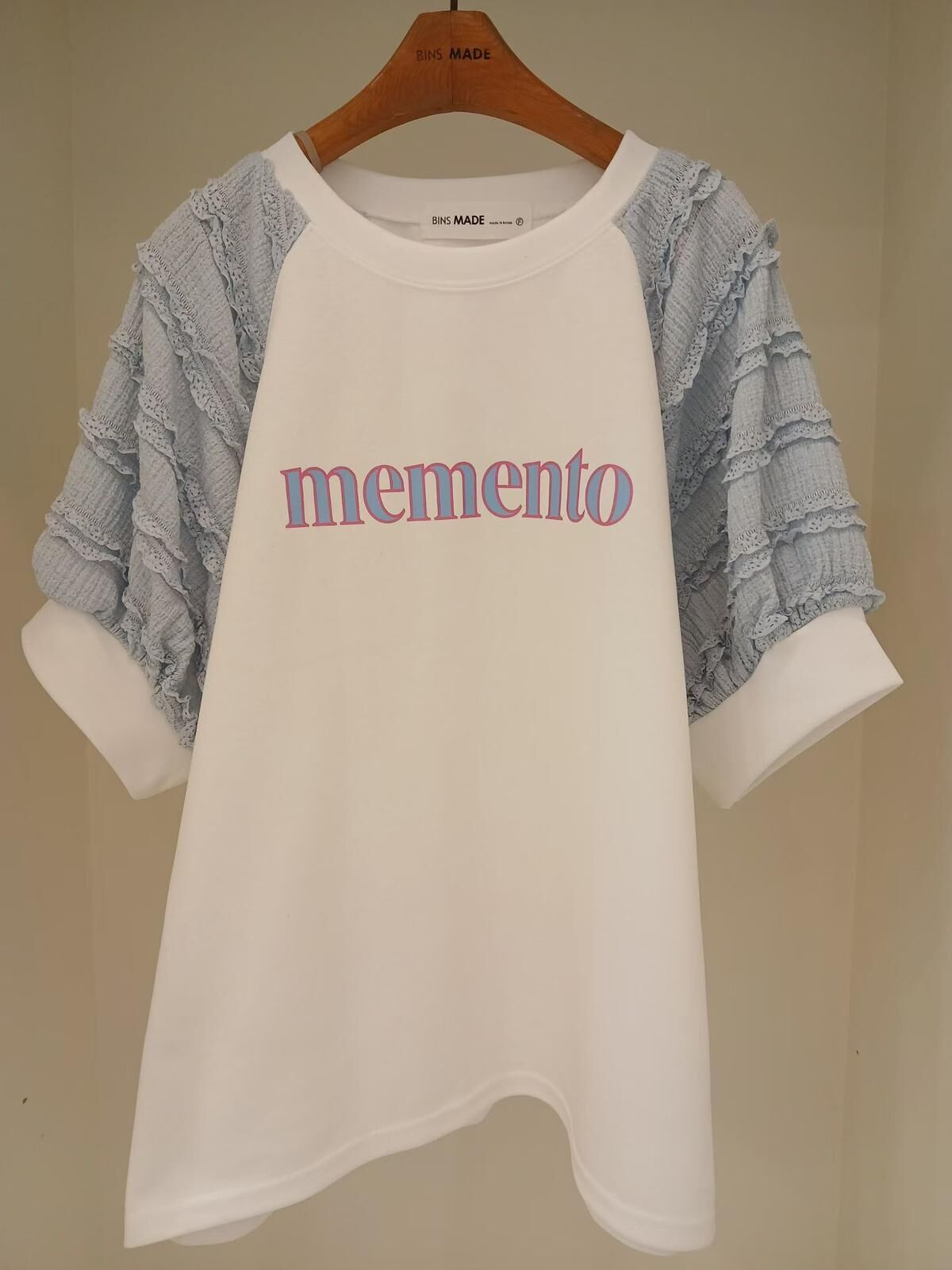 韓國高質拼lace袖top~.157J