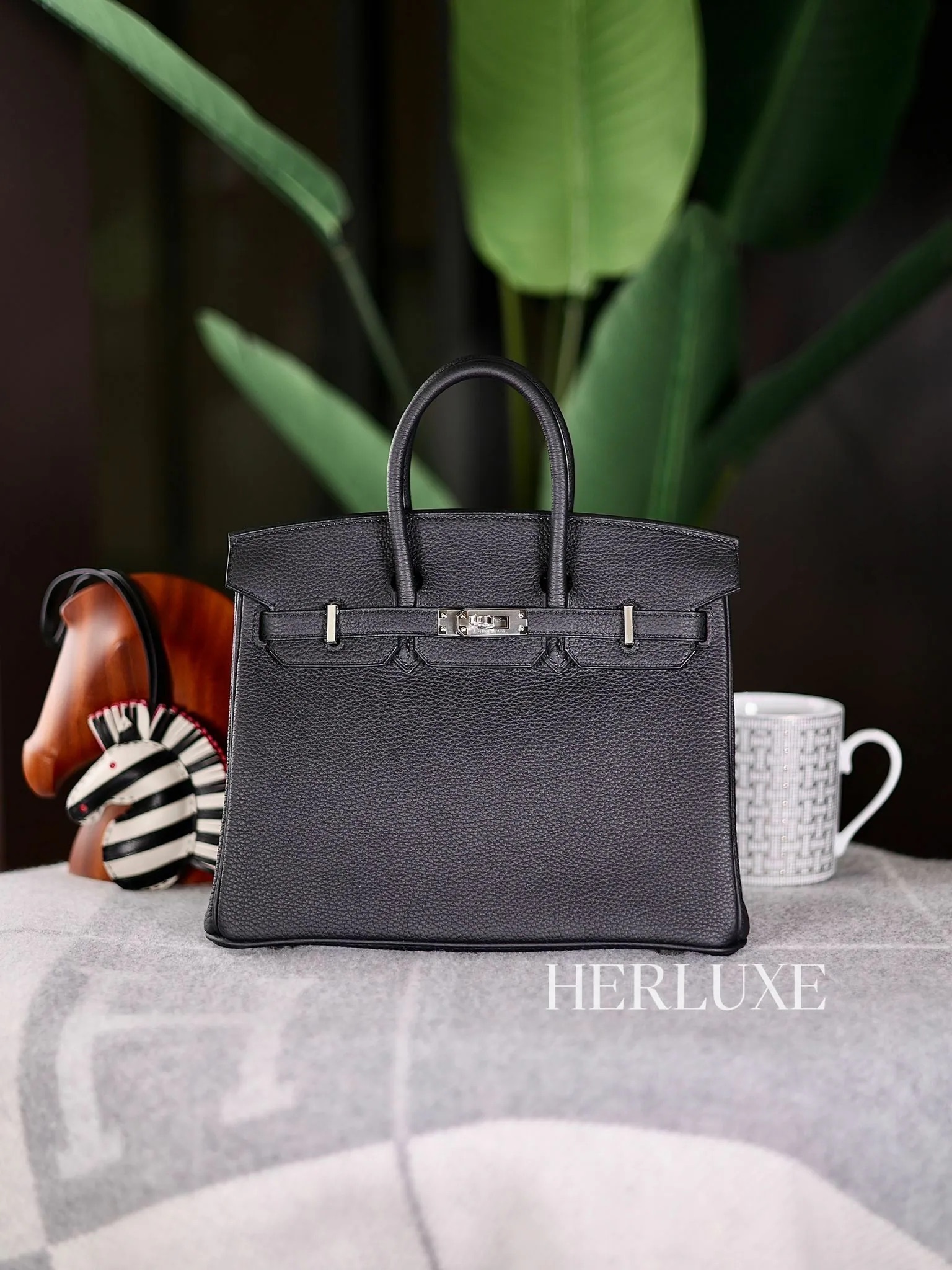 Birkin 25 89 noir ck togo G