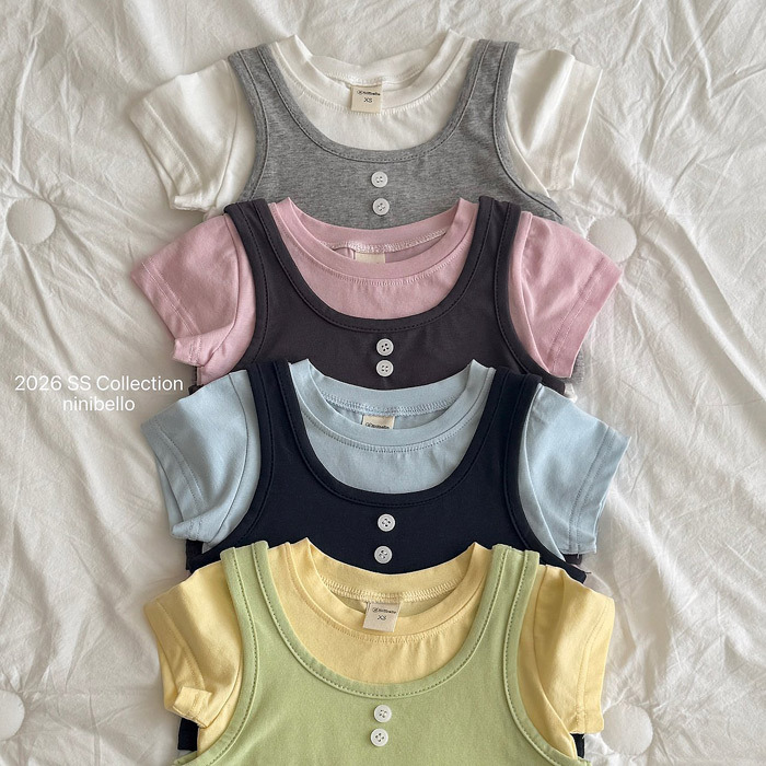 正韓夏NINIBELLO 四色撞色疊穿背心上衣