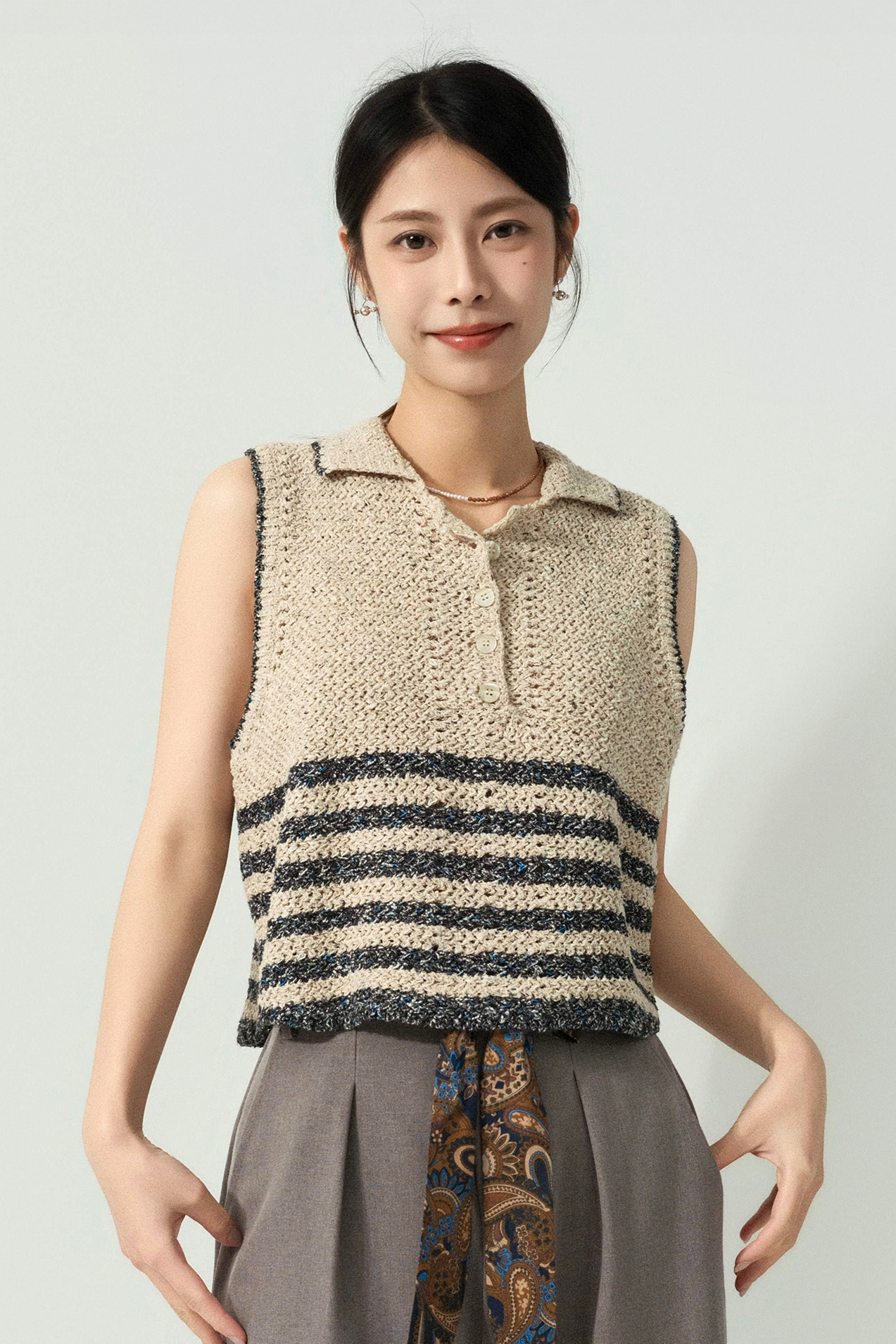 Polo領水手間針織背心（預購產品）