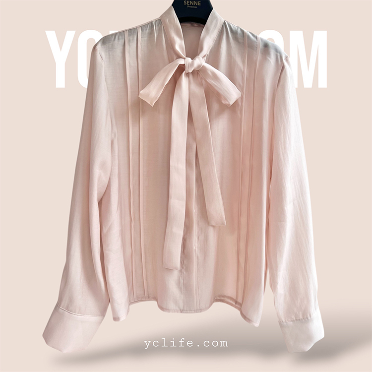 柔感領巾綁帶上衣