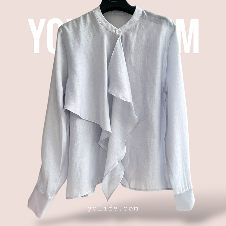 流動垂墜領巾上衣