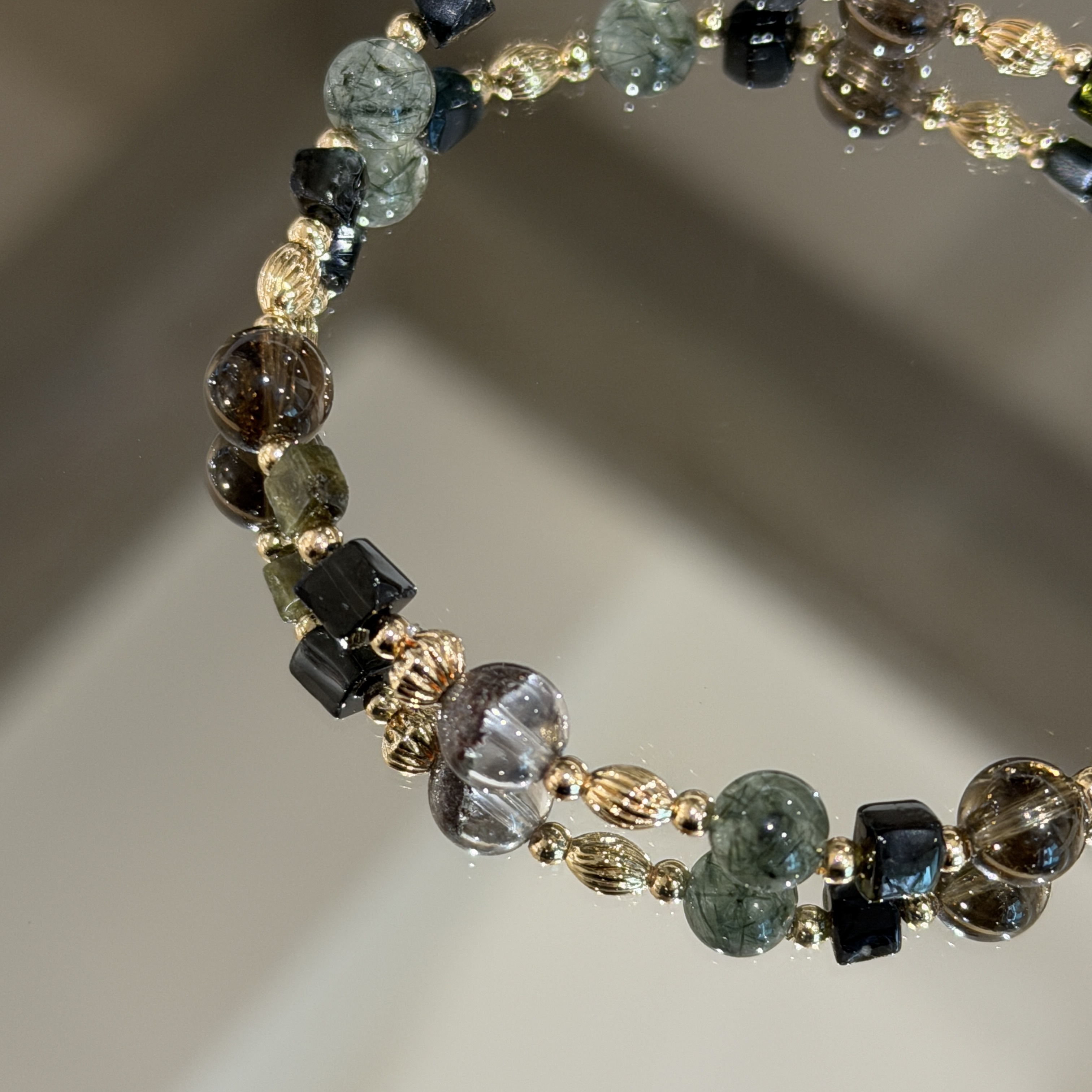 招財強化內在 | 青竹 | 綠碧璽《彈力繩款式》