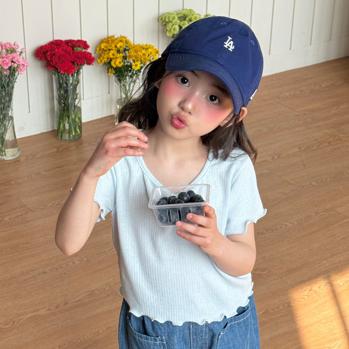 正韓夏NINIBELLO 三色抓皺捲邊上衣