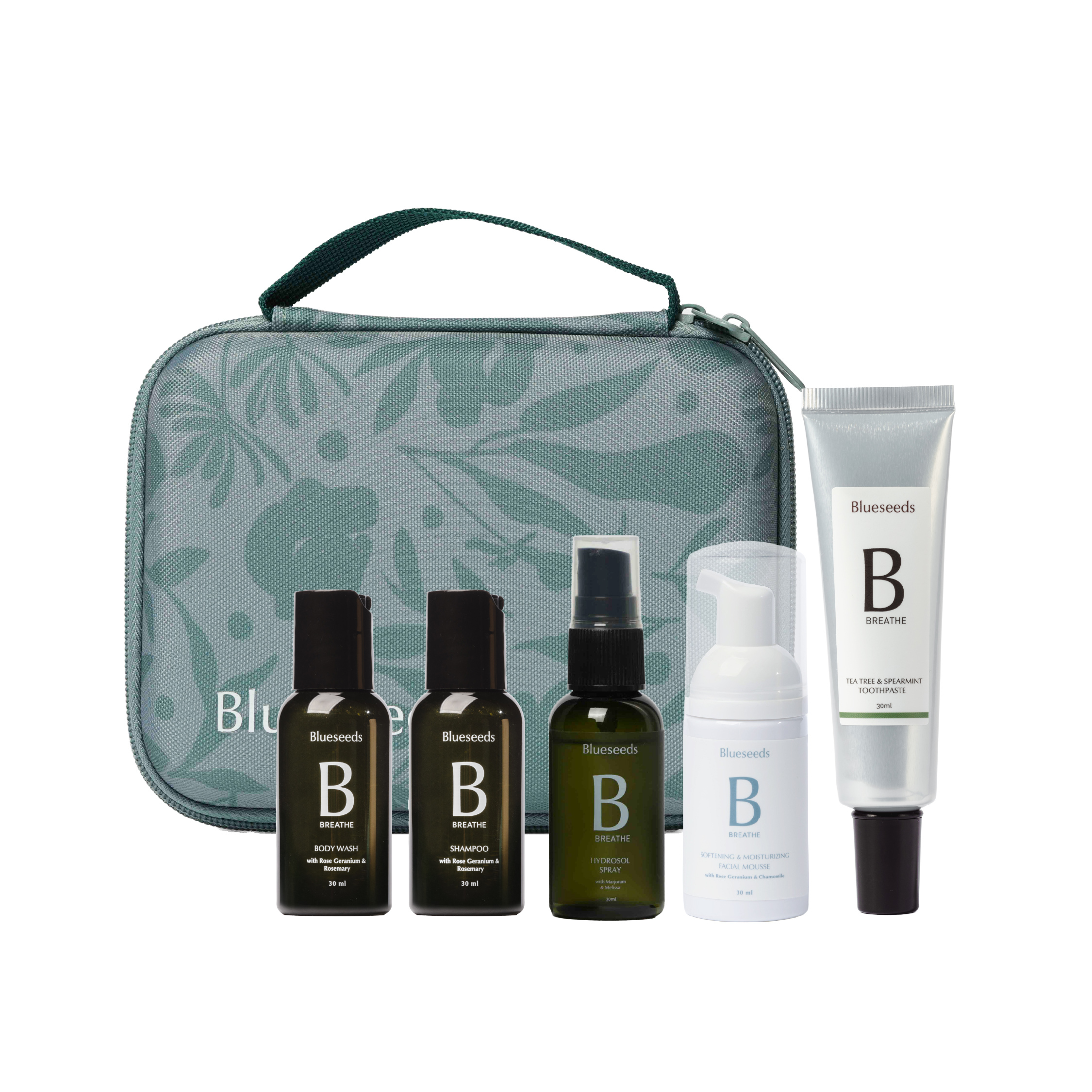 【永續旅遊】3~7 天旅行 6 件組 ( 潔顏 / 化妝水 / 沐浴 / 洗髮 / 牙膏 / 束口袋 or 過夜包 )