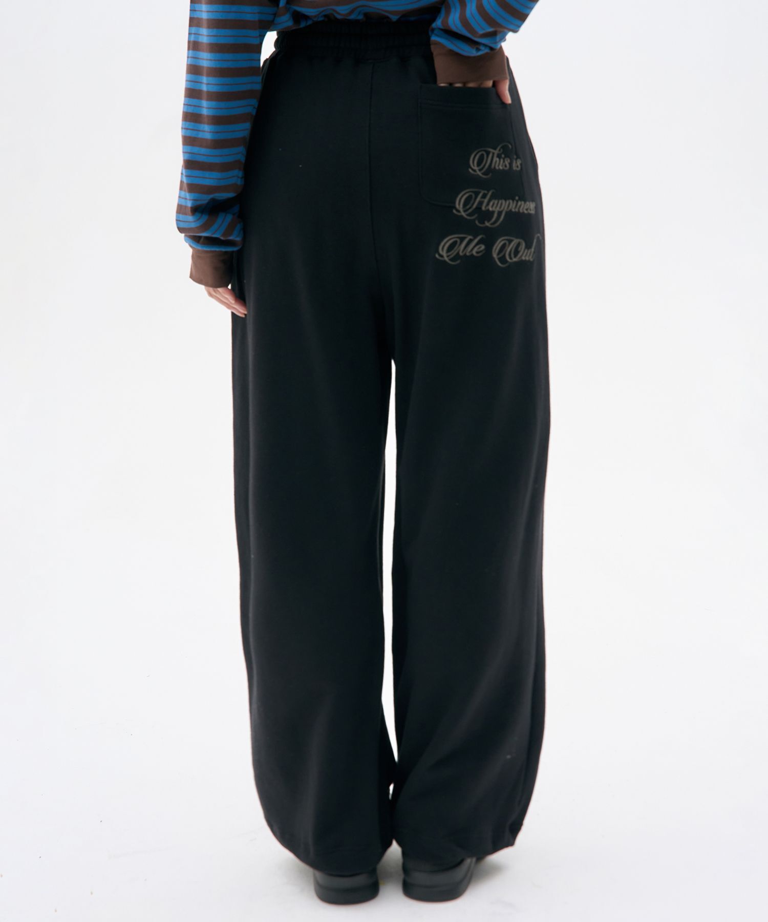 PLACE STUDIO 字母印花半寬版棉褲 25F777981