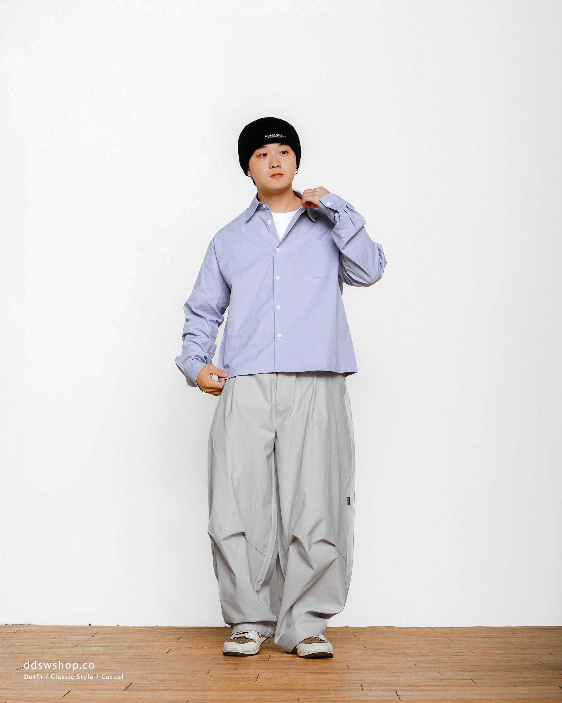 立體短版廓形襯衫 Boxy Short Shirt LT-012