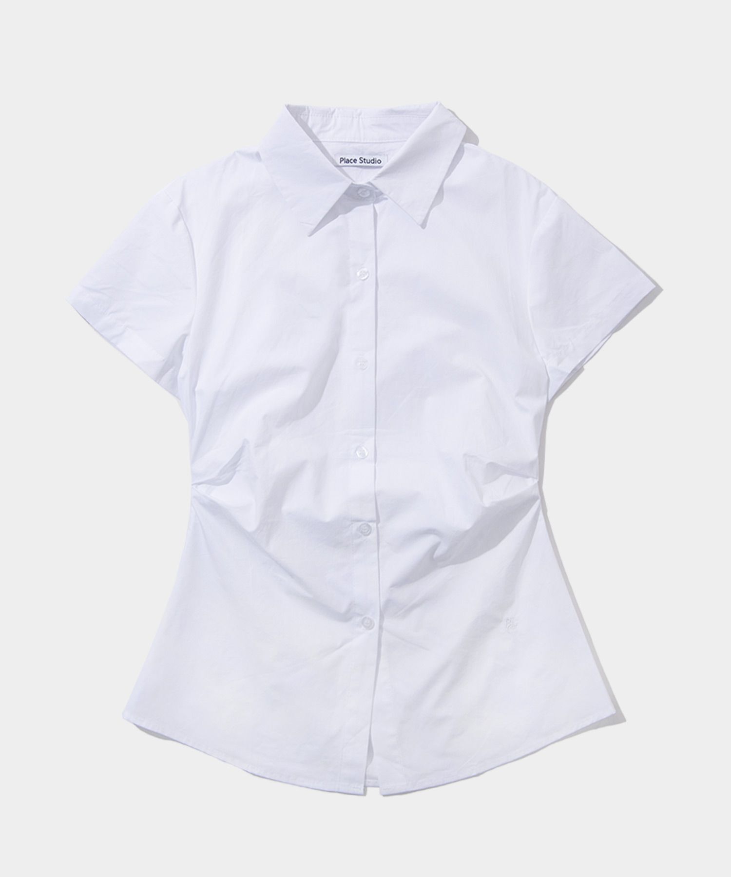 PLACE STUDIO 領帶針褶修身短袖棉衫套裝 24S777702-1100