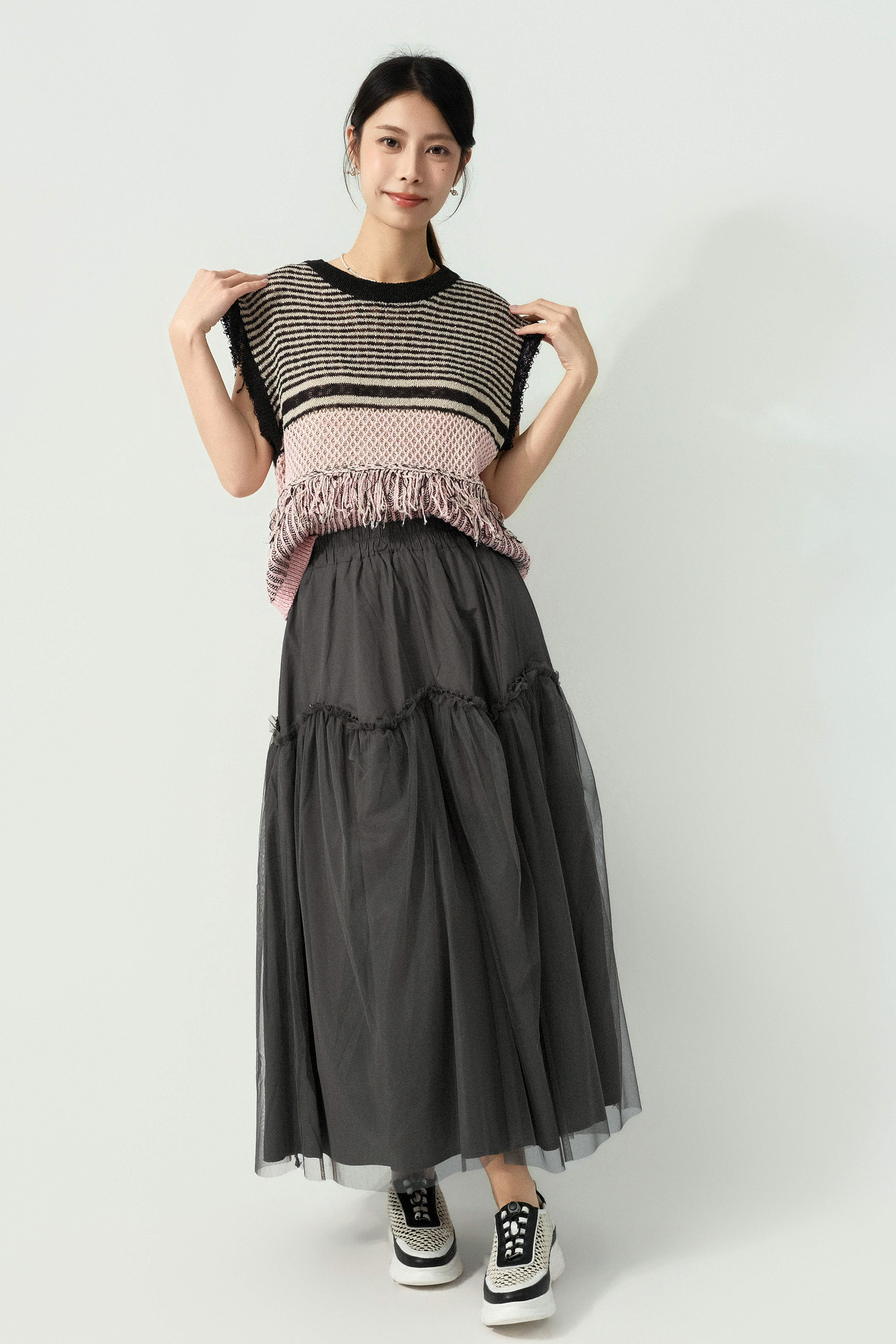 混色間蘇蘇腳針織背心（預購產品）