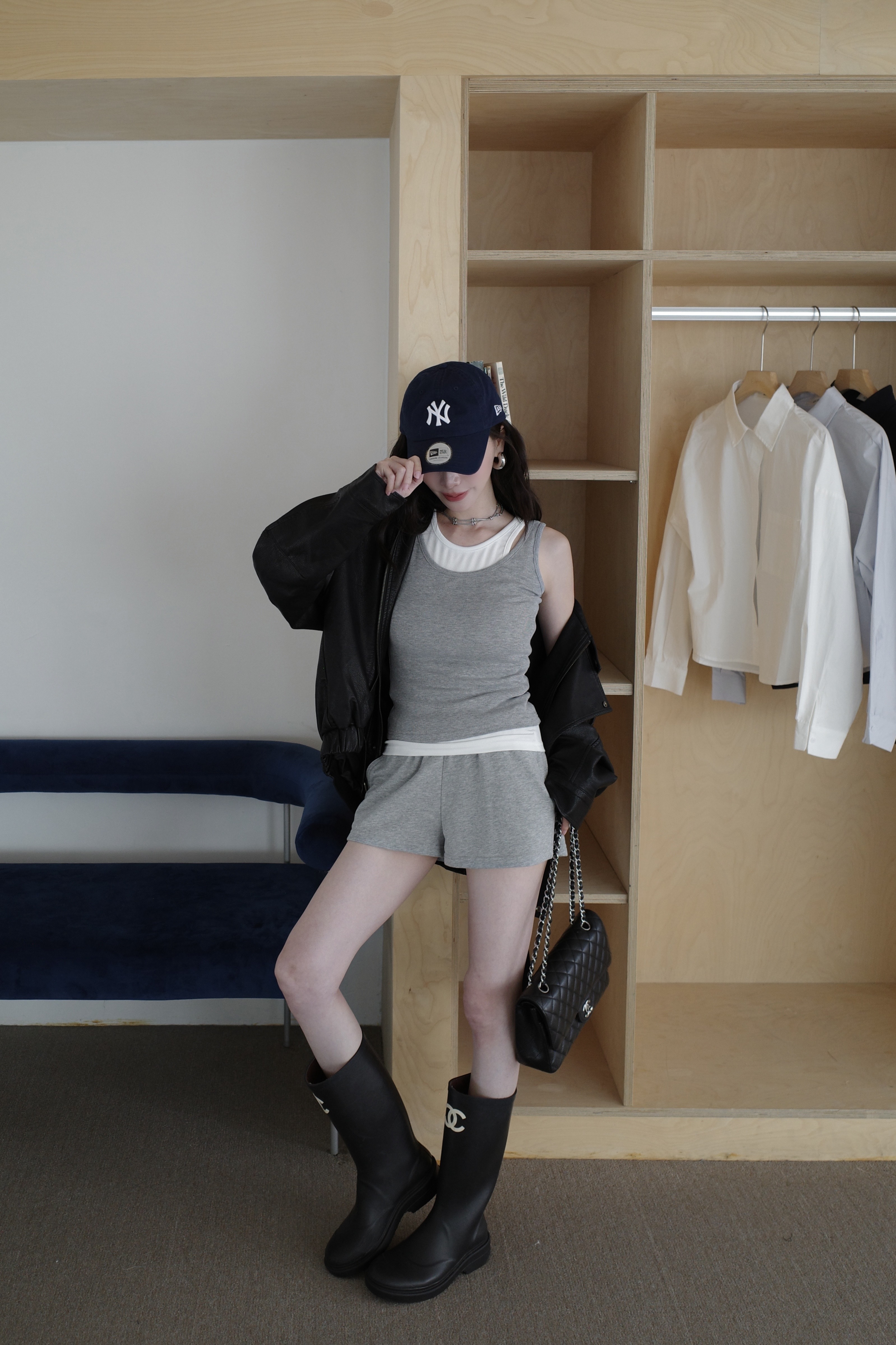 (預購)#AN60 必收綁帶棉質短褲(黑/淺灰/深灰)