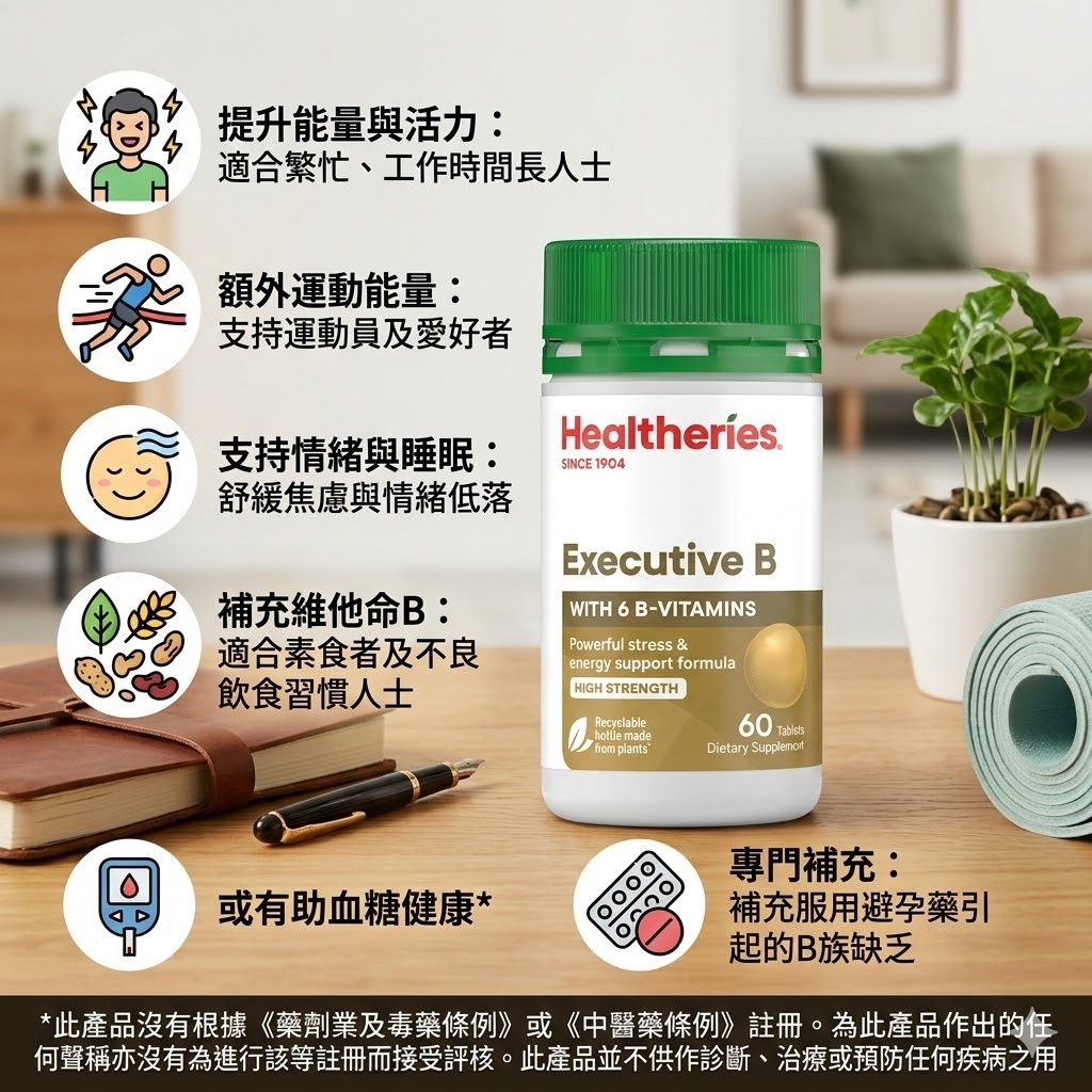 【直播】Healtheries LX040809 B族綜合維他命(60粒裝)(買一送一)